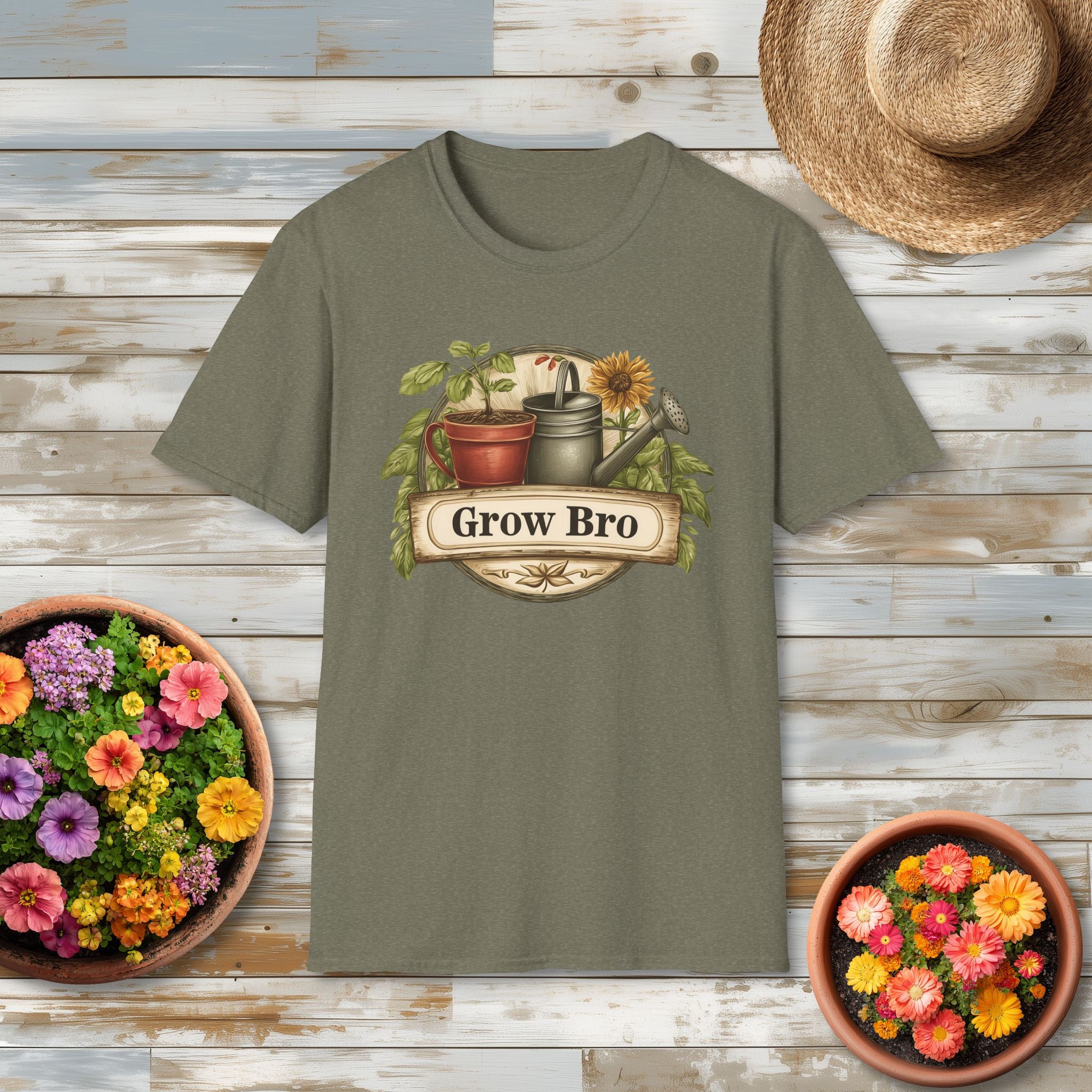 Vintage Grow Bro T-Shirt for  Backyard Gardeners
