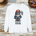 USA Gnome Shirt – Patriotic Winter Sports Long Sleeve Tee