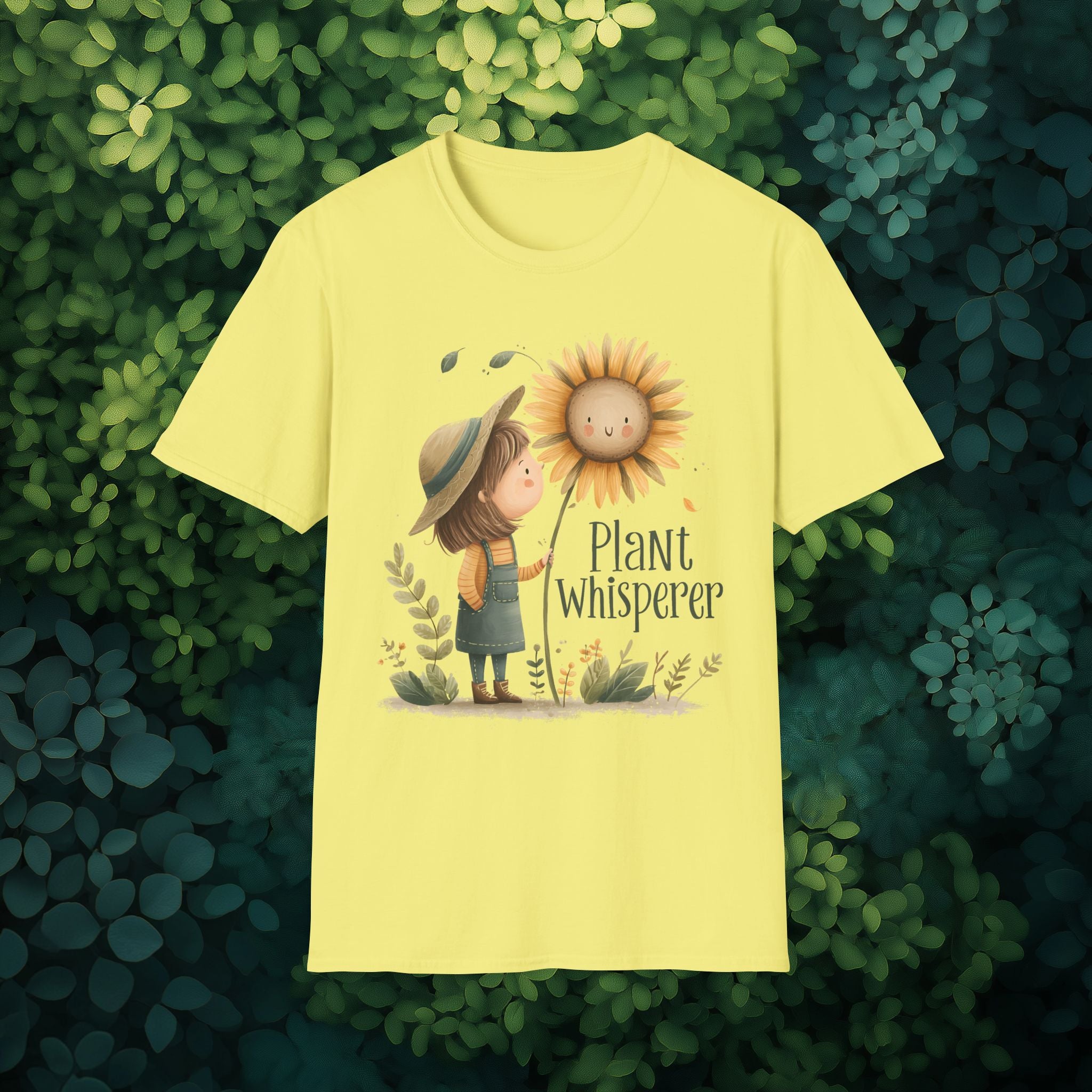 Plant Whisperer Girl and Sunflower T-Shirt