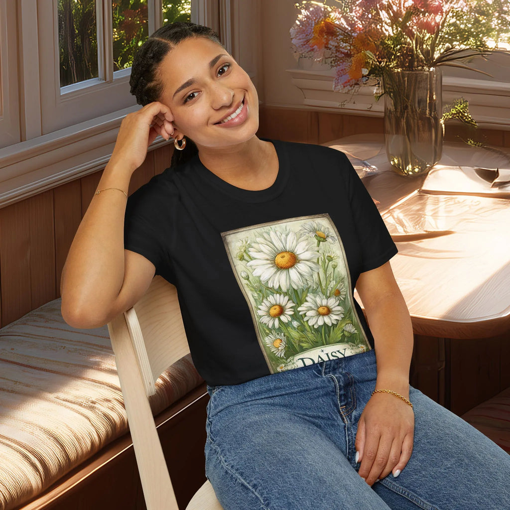 Daisy Vintage Seed Packet T-Shirt for Gardeners
