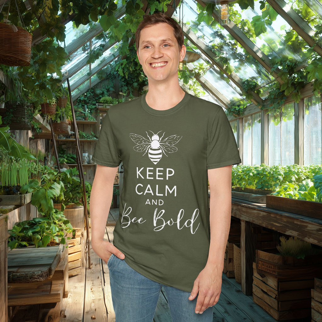 Keep Calm and Bee Bold T-Shirt for Bee and Nature Lovers