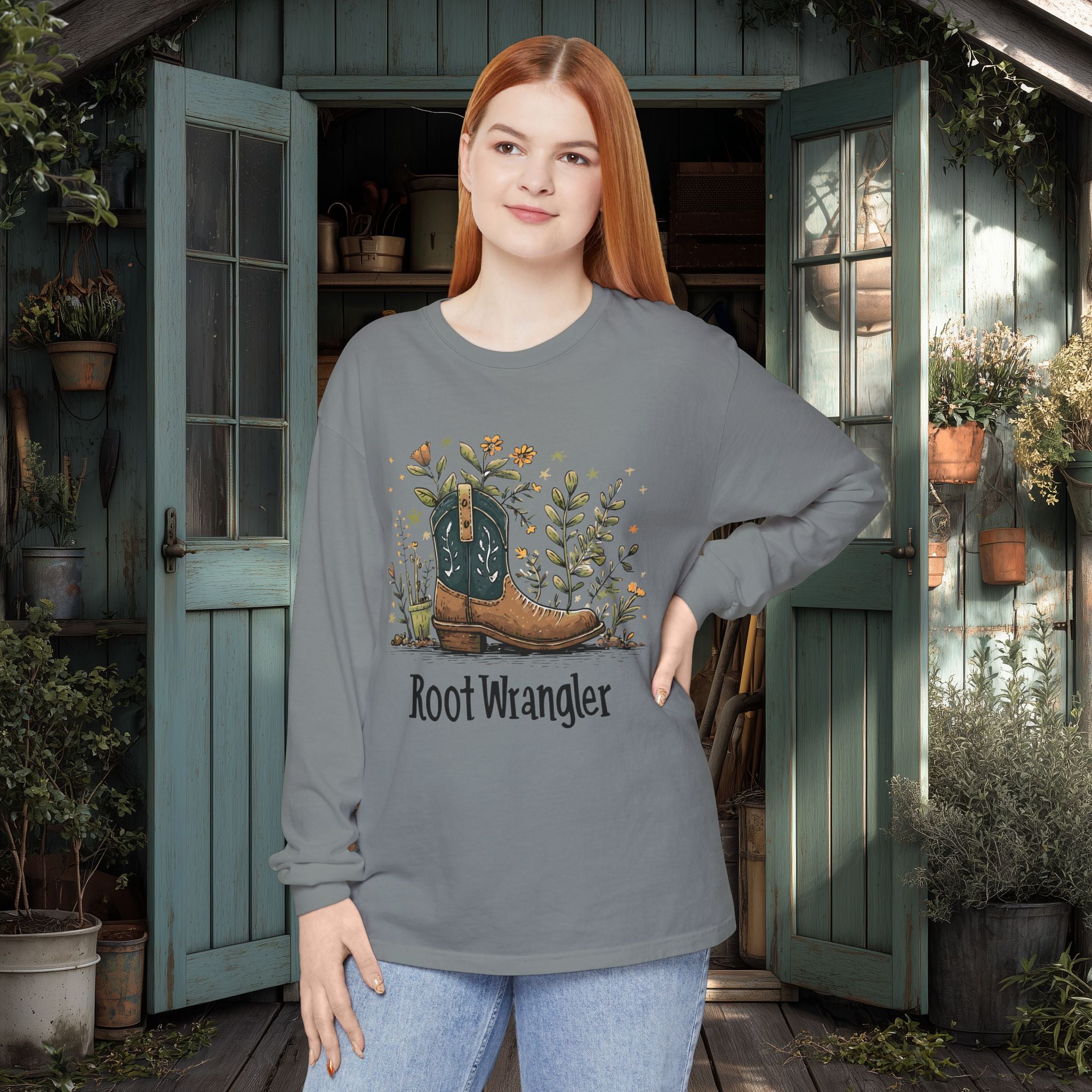 Root Wrangler Western Gardening Long Sleeve T-Shirt