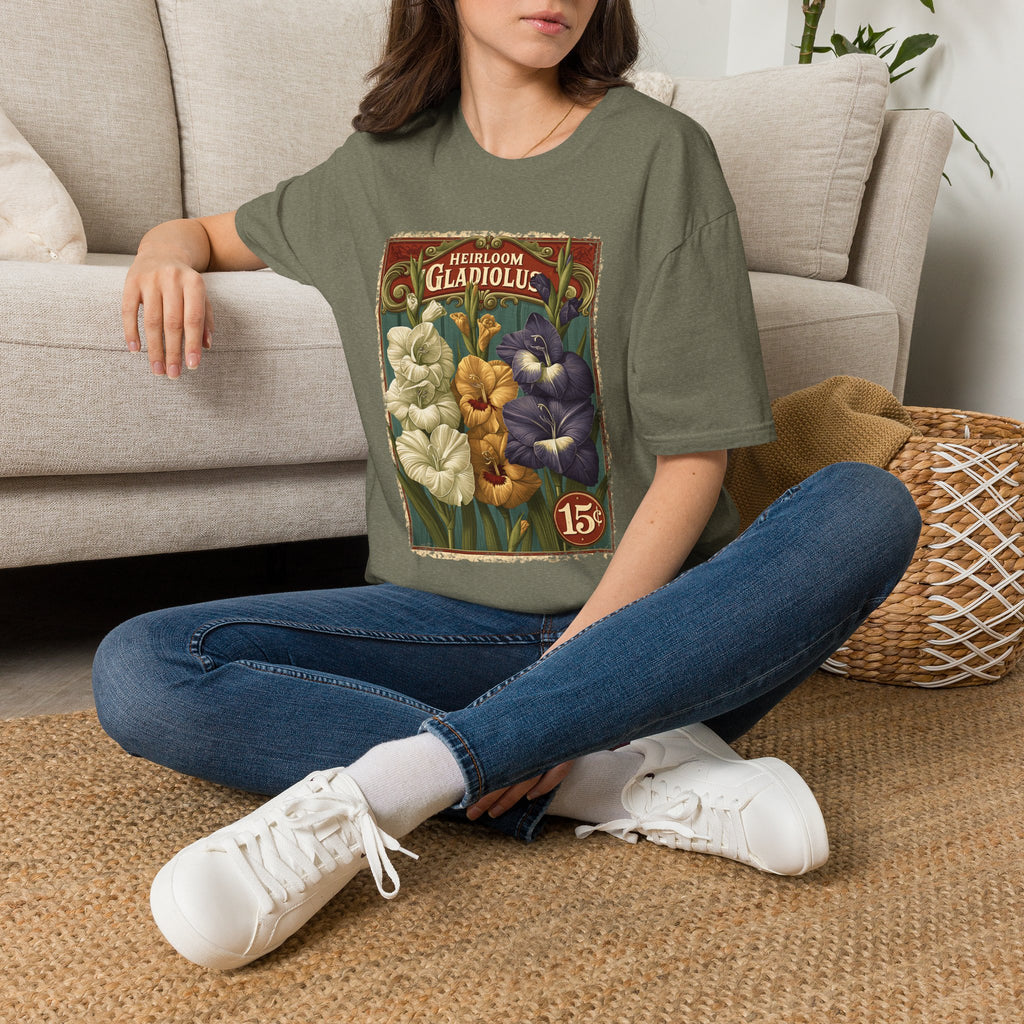 Heirloom Gladiolus Vintage Seed Packet T-Shirt