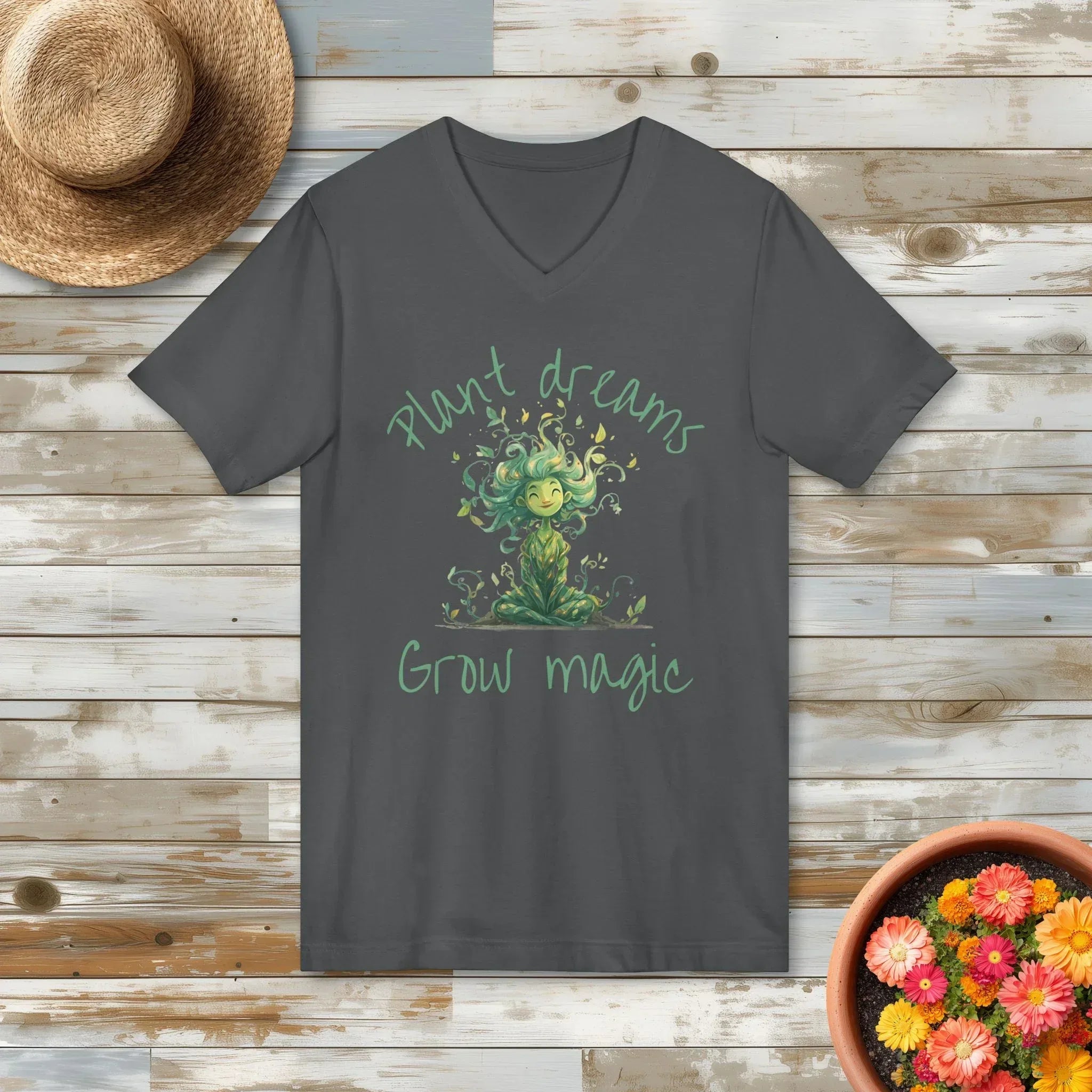 Plant Dreams Grow Magic V-Neck T-Shirt