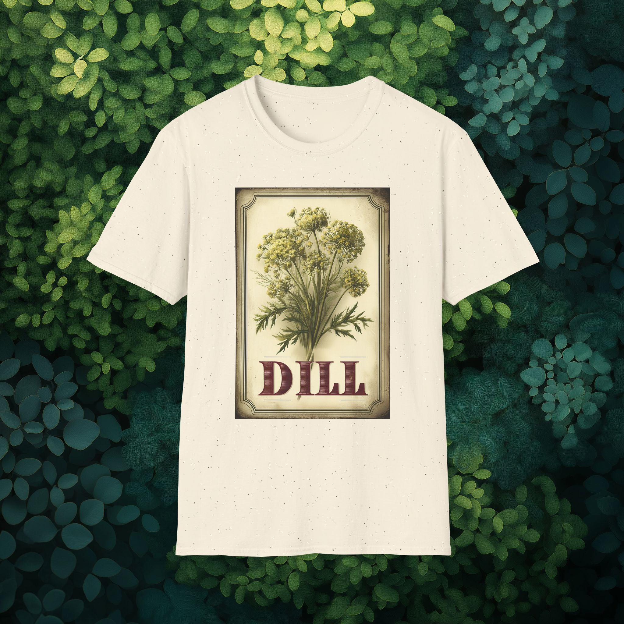 Vintage Dill Herb Seed Packet Unisex T-Shirt for Gardeners, Nature Lovers, Summer Casual Wear