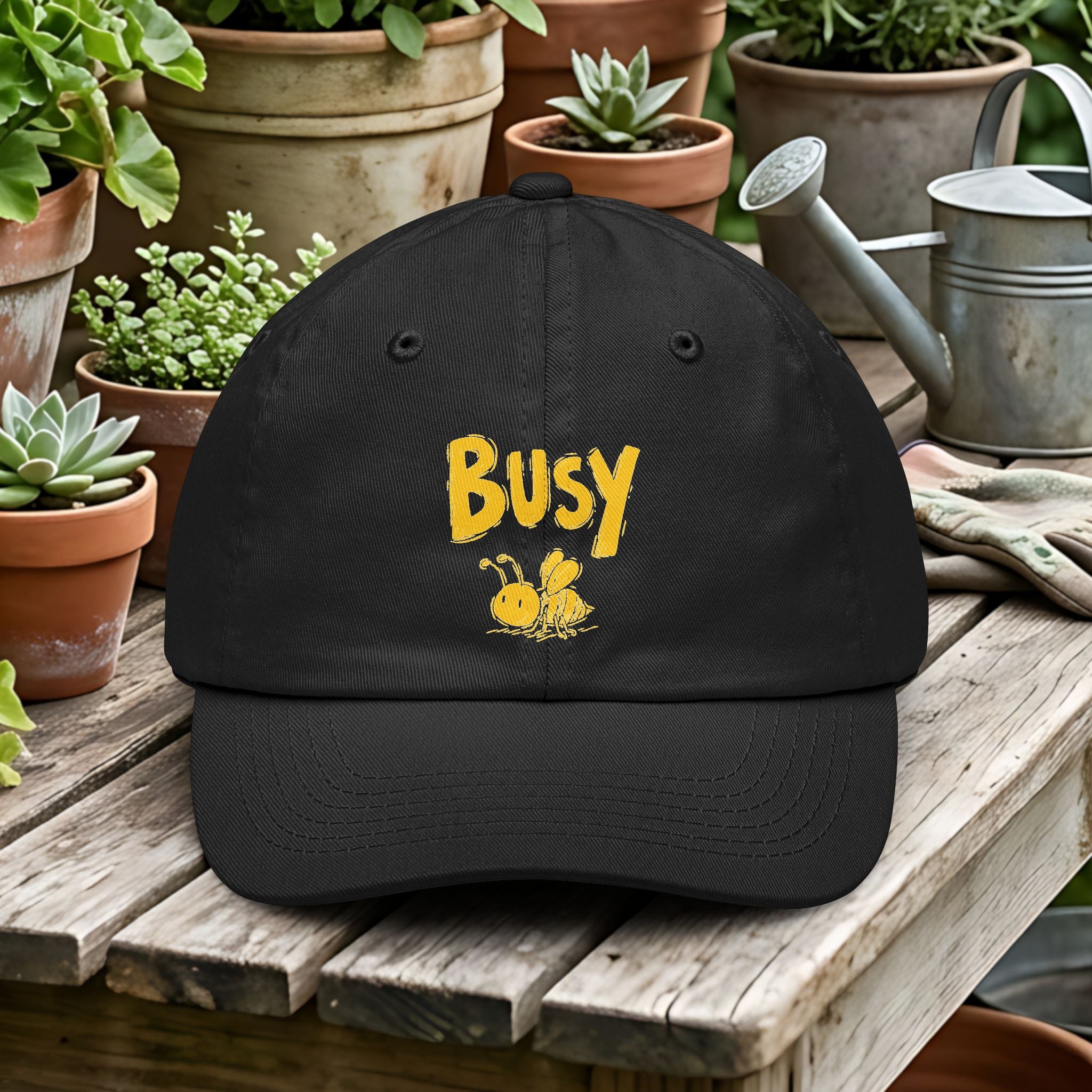 Busy Bee Cartoon Dad Hat for Beekeepers and Nature Lovers