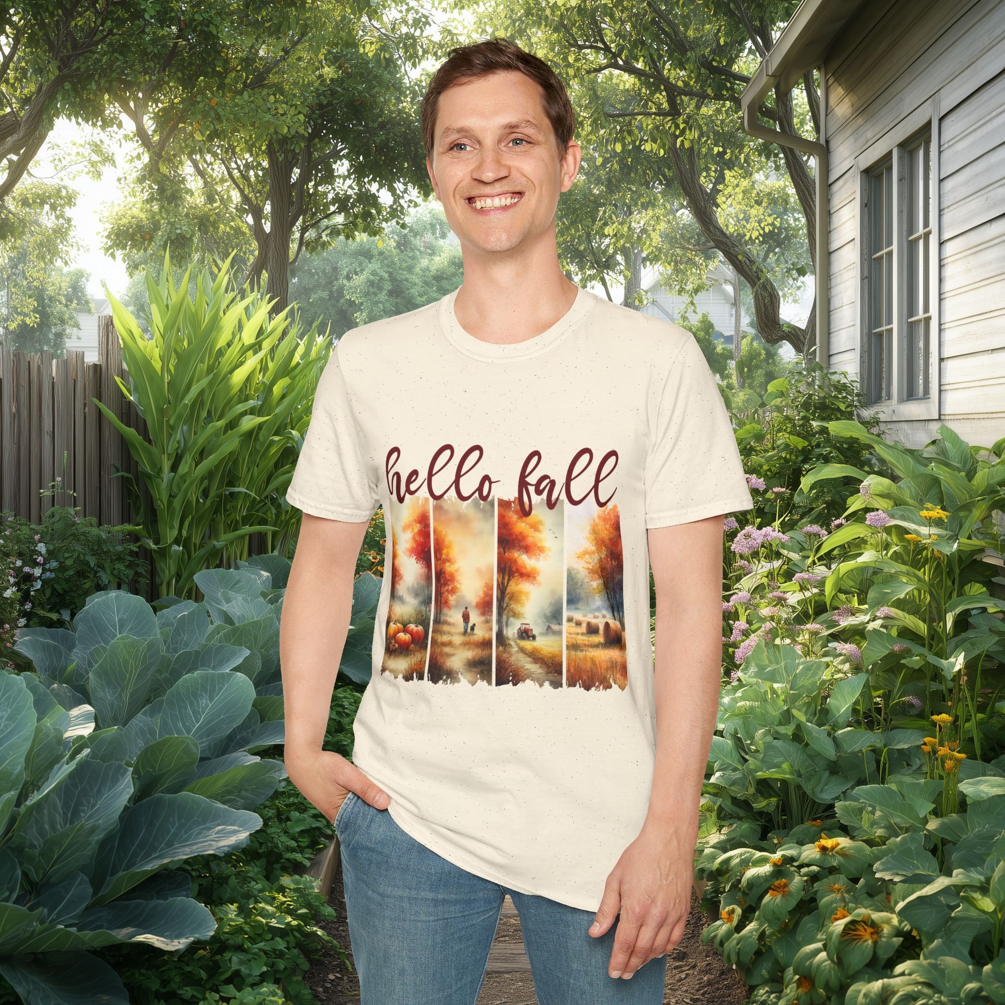 Hello Fall Scenic Farm T-Shirt