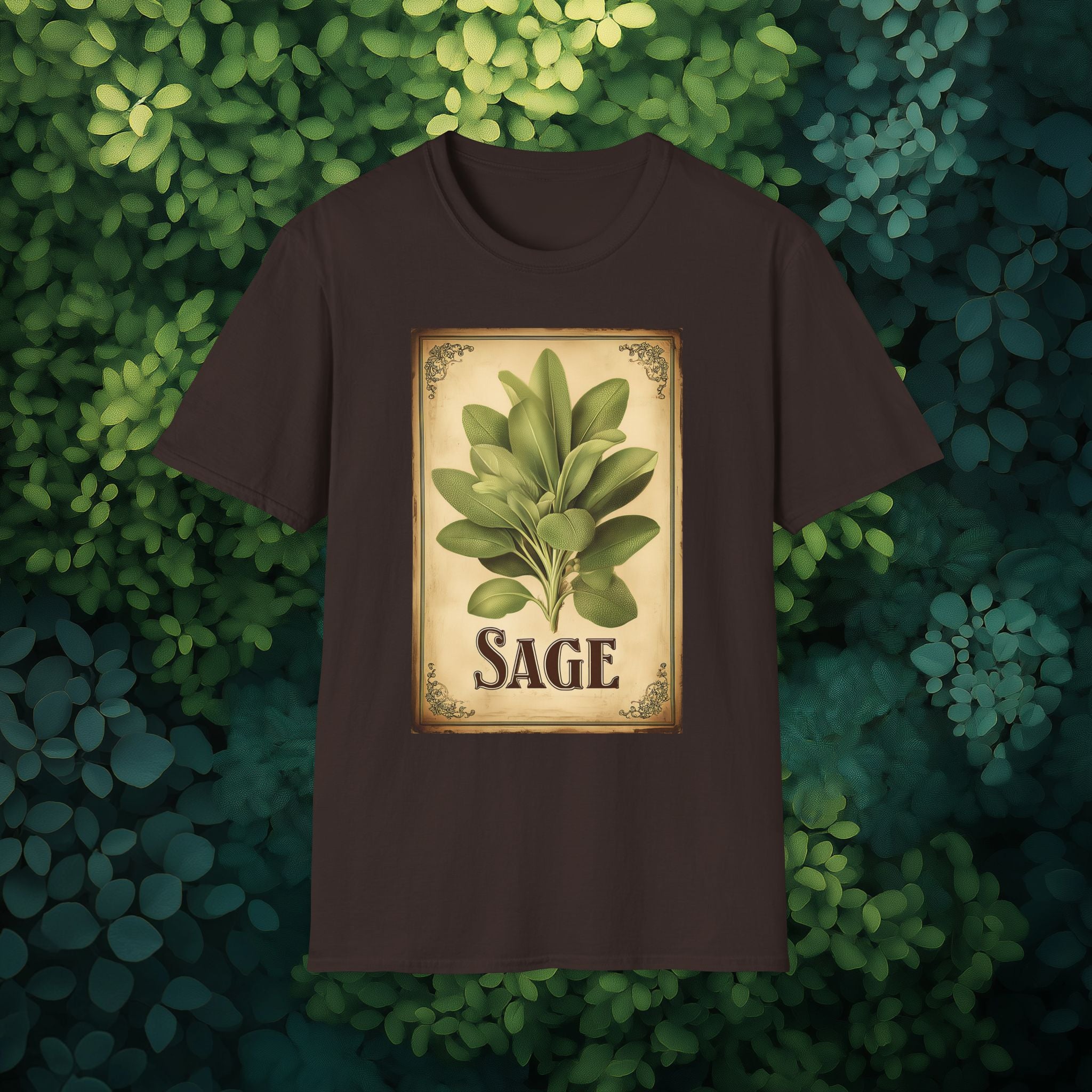 Vintage Sage Herb Seed Packet T-Shirt for Gardeners and History Lovers