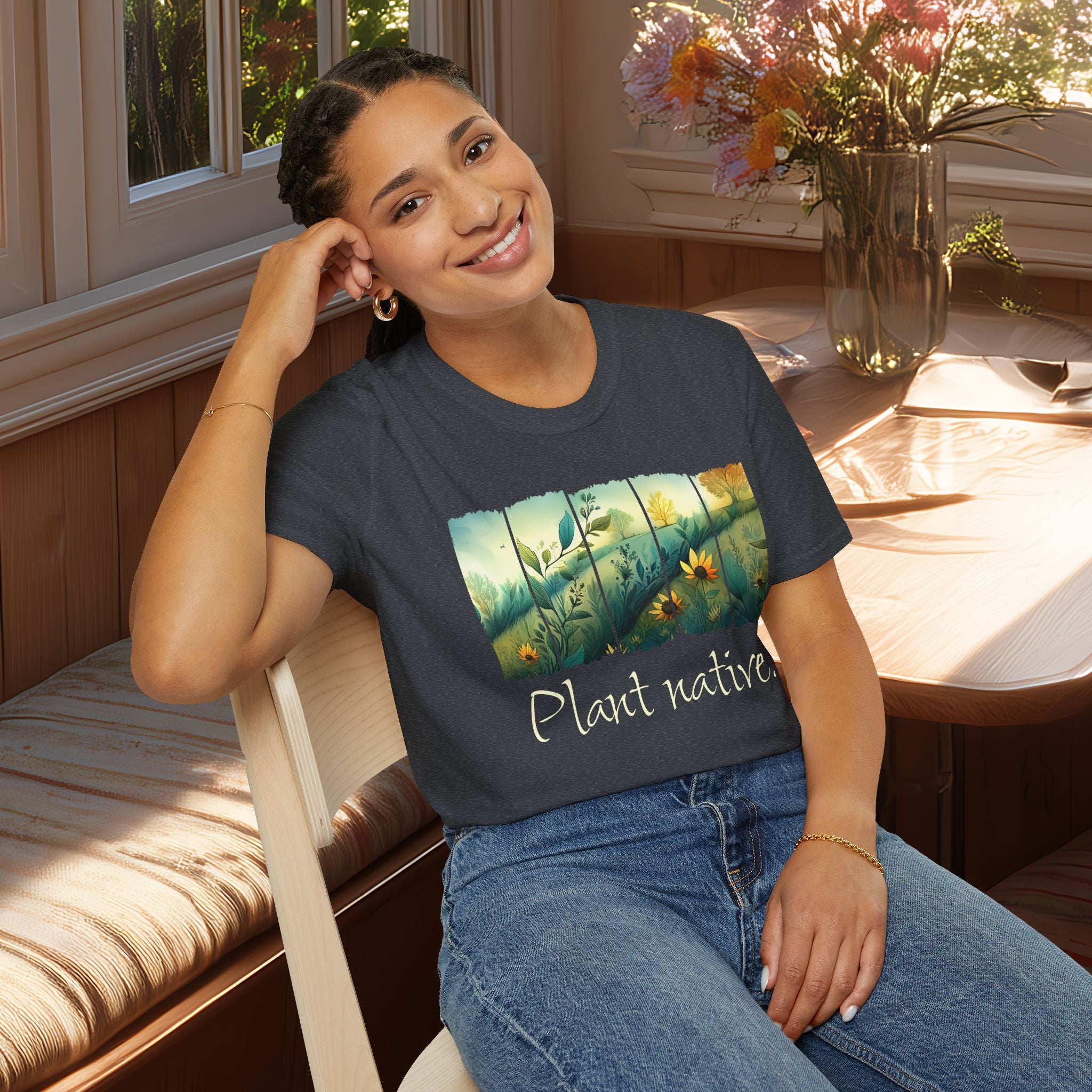 Plant Native Wildflower T-Shirt for Gardeners