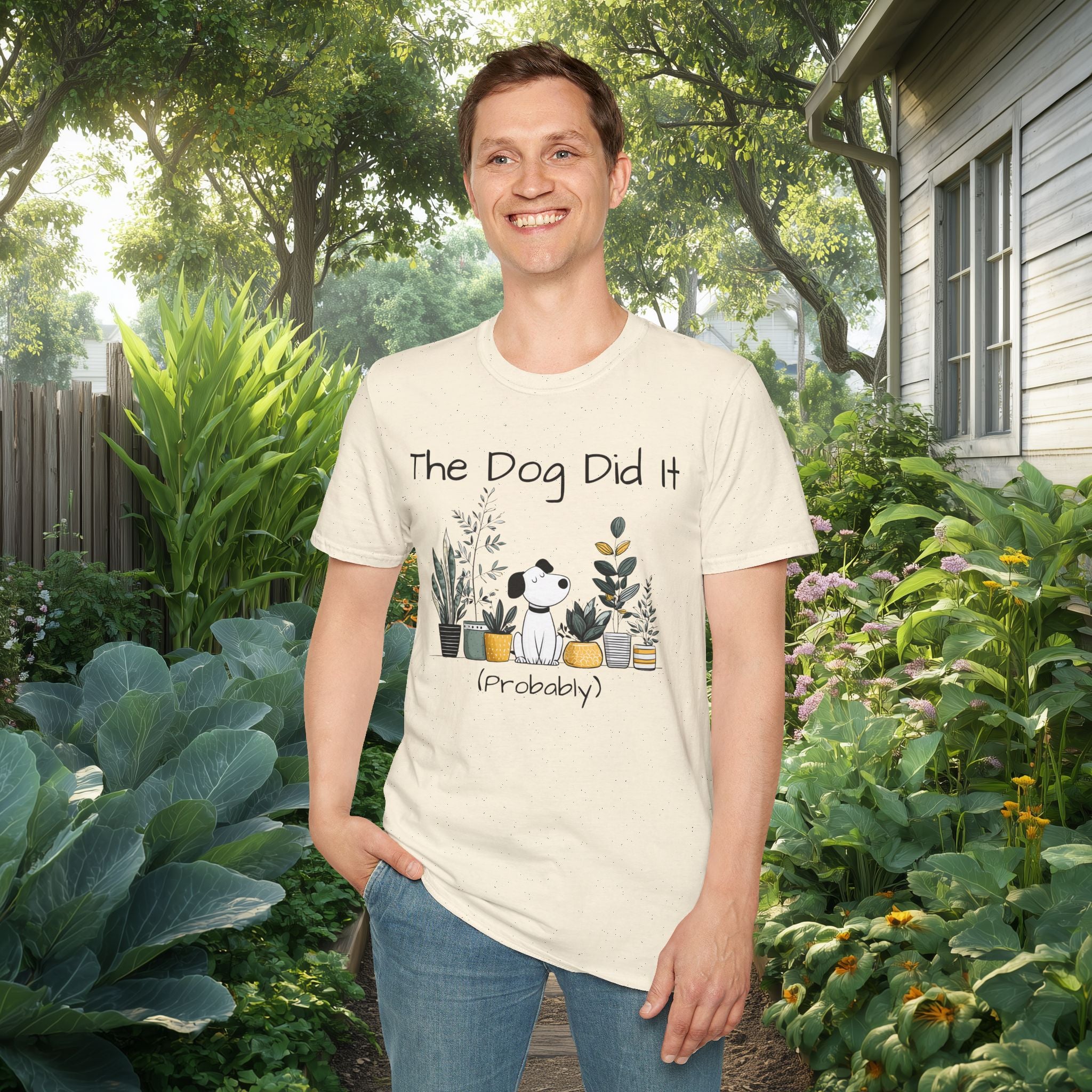“The Dog Did It” T-Shirt for Dog Moms and Plant Lovers