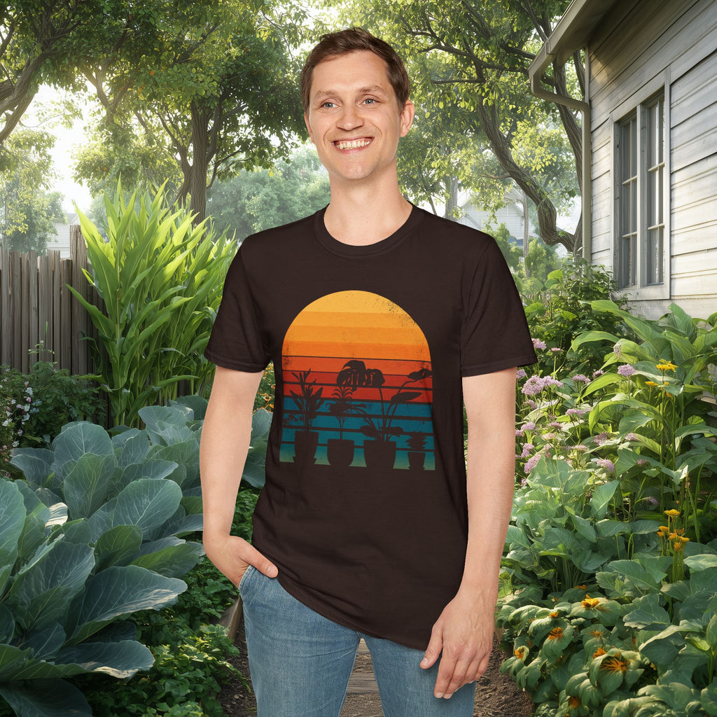 Sunset Houseplants T-Shirt for Gardeners
