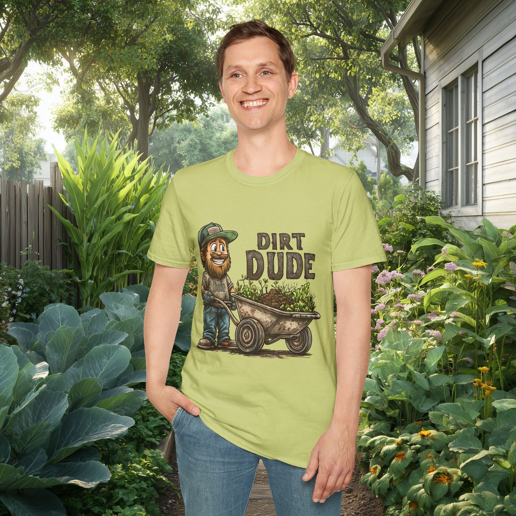 Dirt Dude with Wheelbarrow T-Shirt