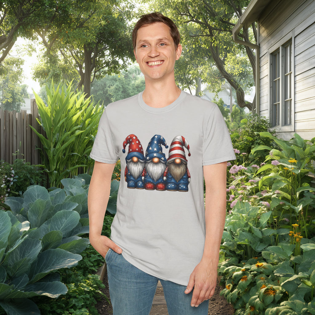 Patriotic Garden Gnomes Fourth of July T-Shirt