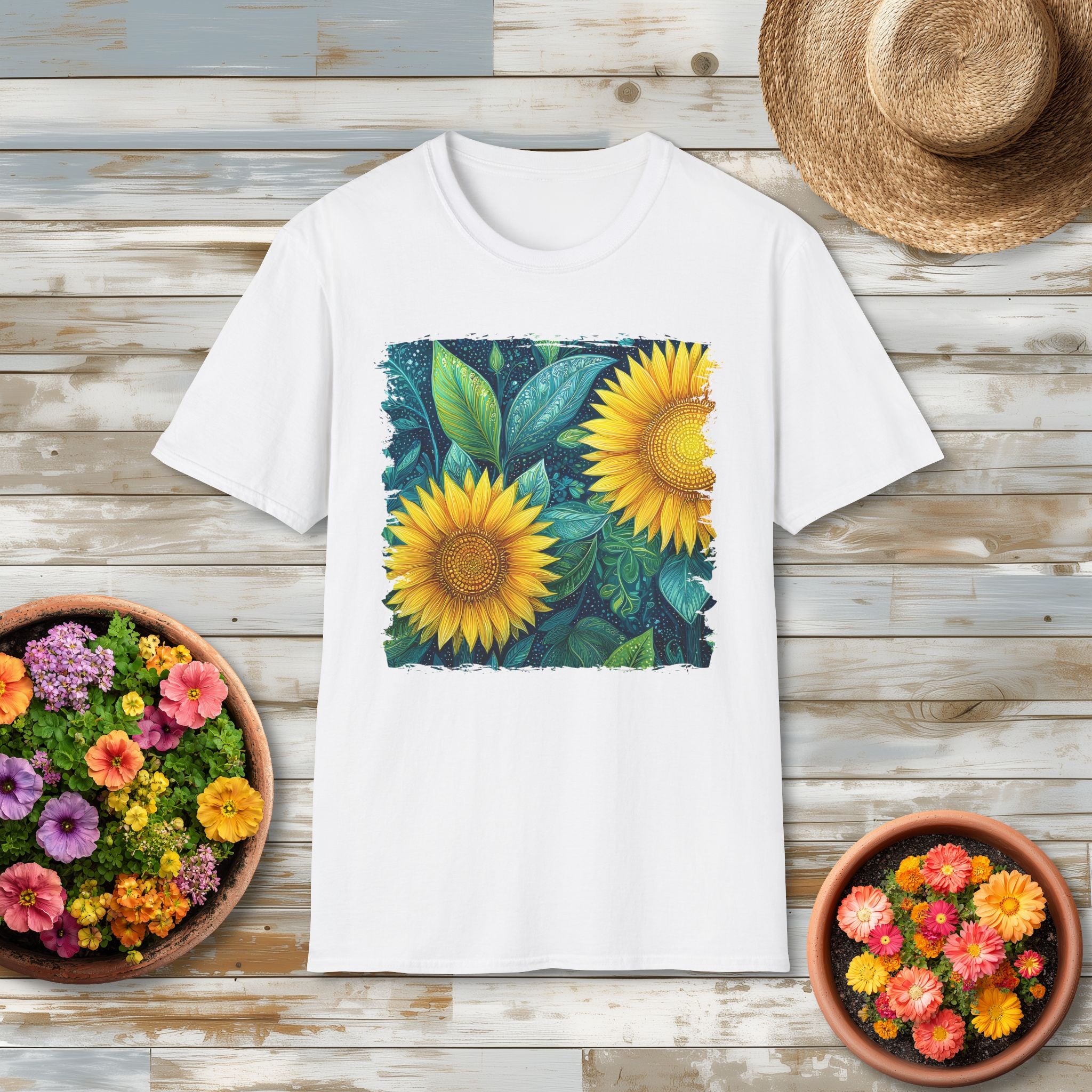 Whimsical Sunflower Garden T-Shirt