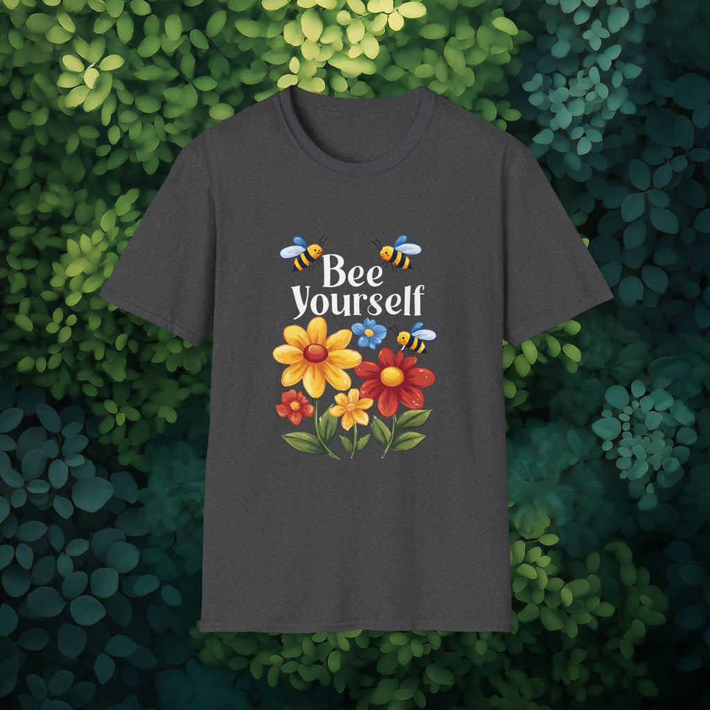 Bee Yourself Cartoon Bees and Flowers T-shirt for Nature and Bee Lovers