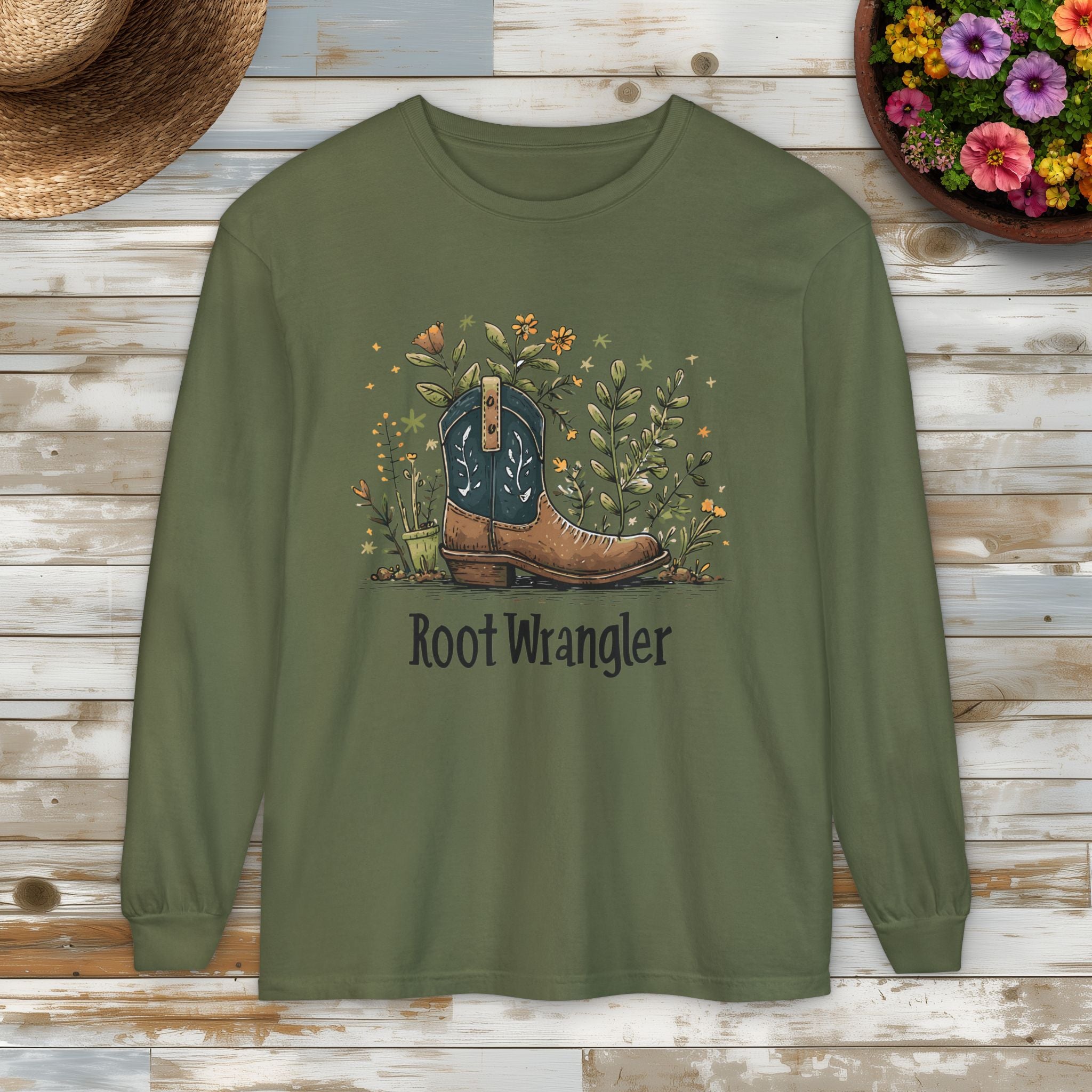 Root Wrangler Western Gardening Long Sleeve T-Shirt