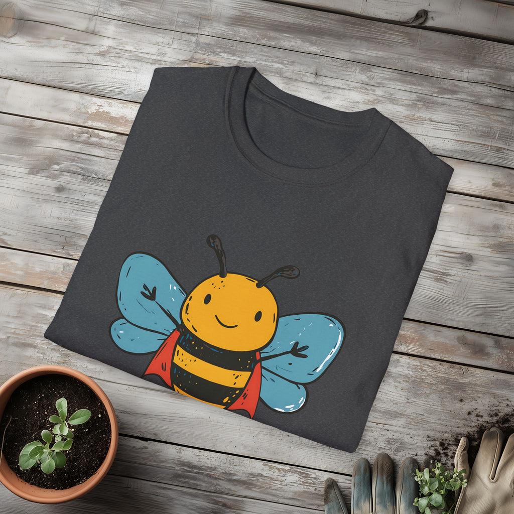 Cartoon Bee Yourself Unisex T-Shirt for Gardeners, Nature Lovers, Yoga Enthusiasts