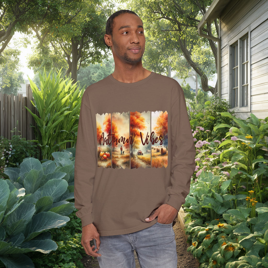 Autumn Vibes Farm Scene Long Sleeve Tee
