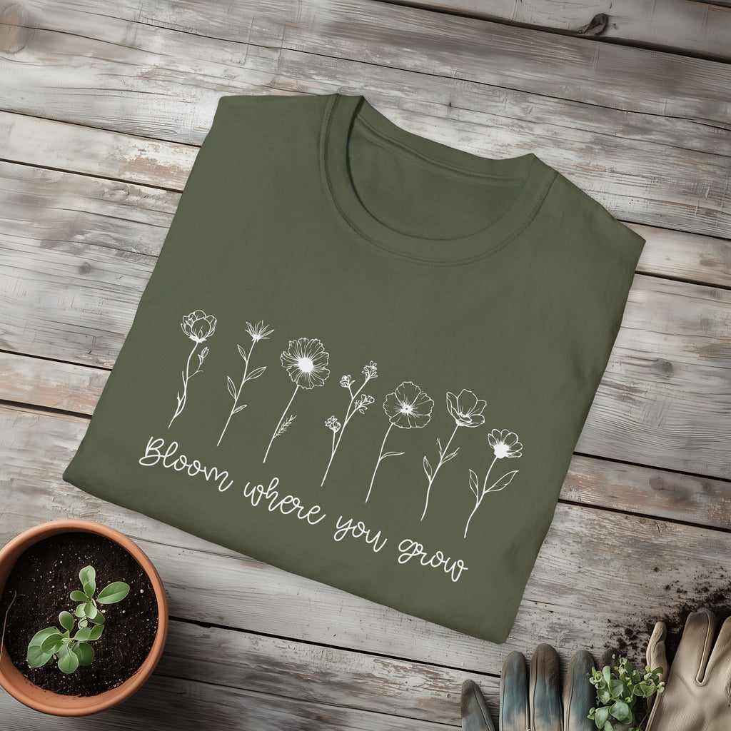Bloom Where You Grow Motivational T-Shirt