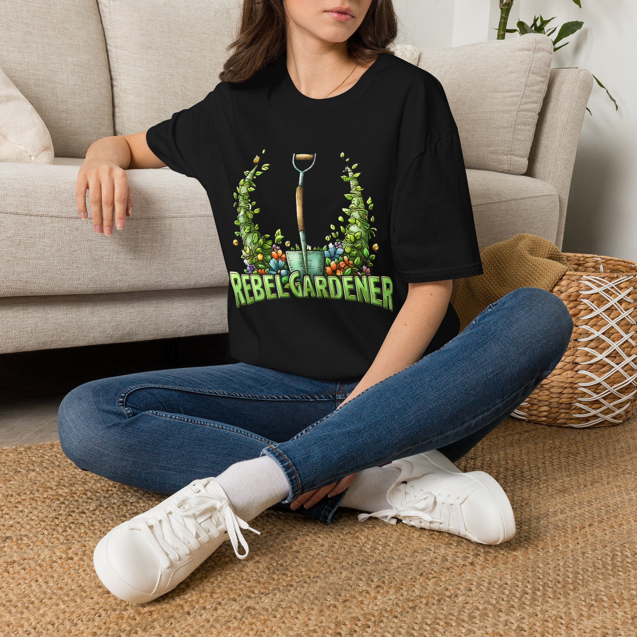 Floral Rebel Gardener Emblem T-Shirt