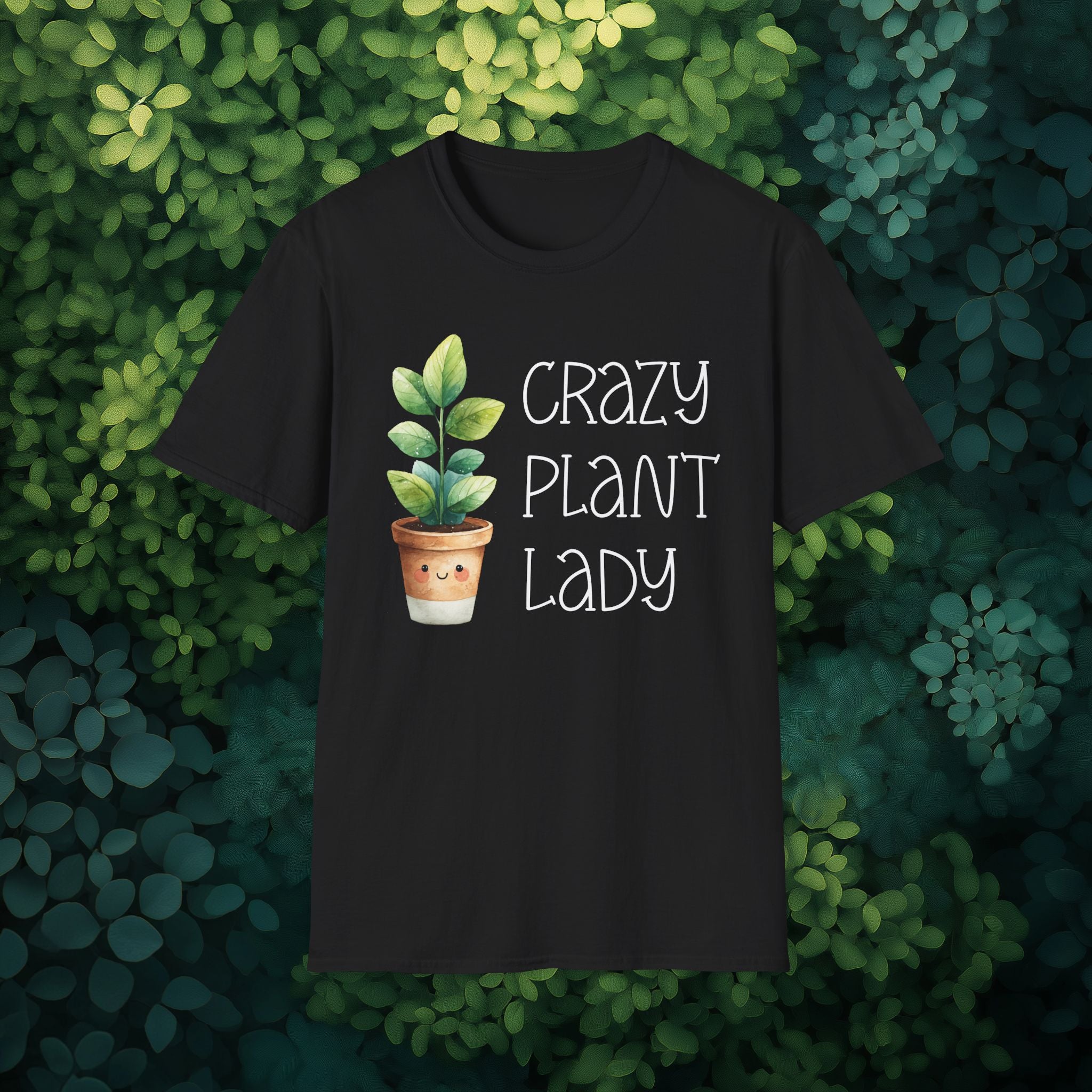 Crazy Plant Lady, Cartoon Houseplant T-Shirt