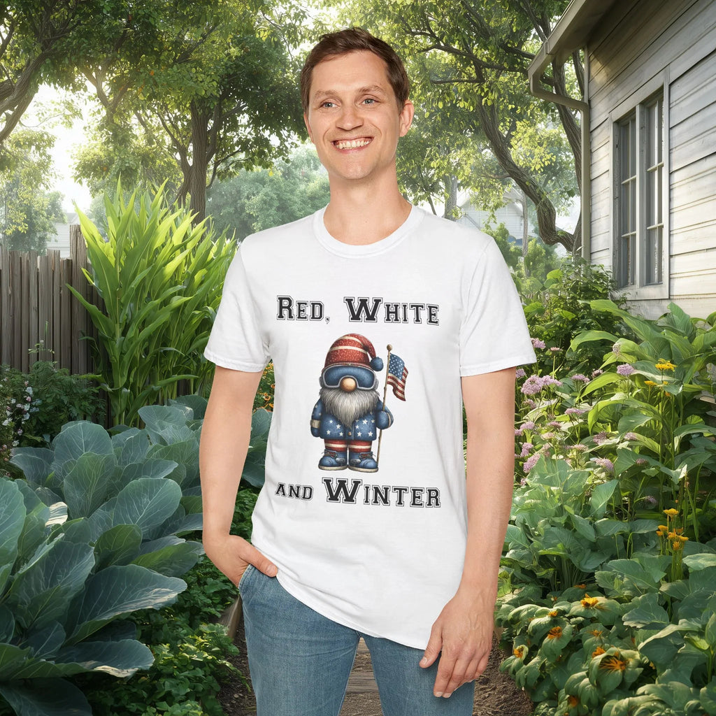 Red White and Winter Gnome T-Shirt