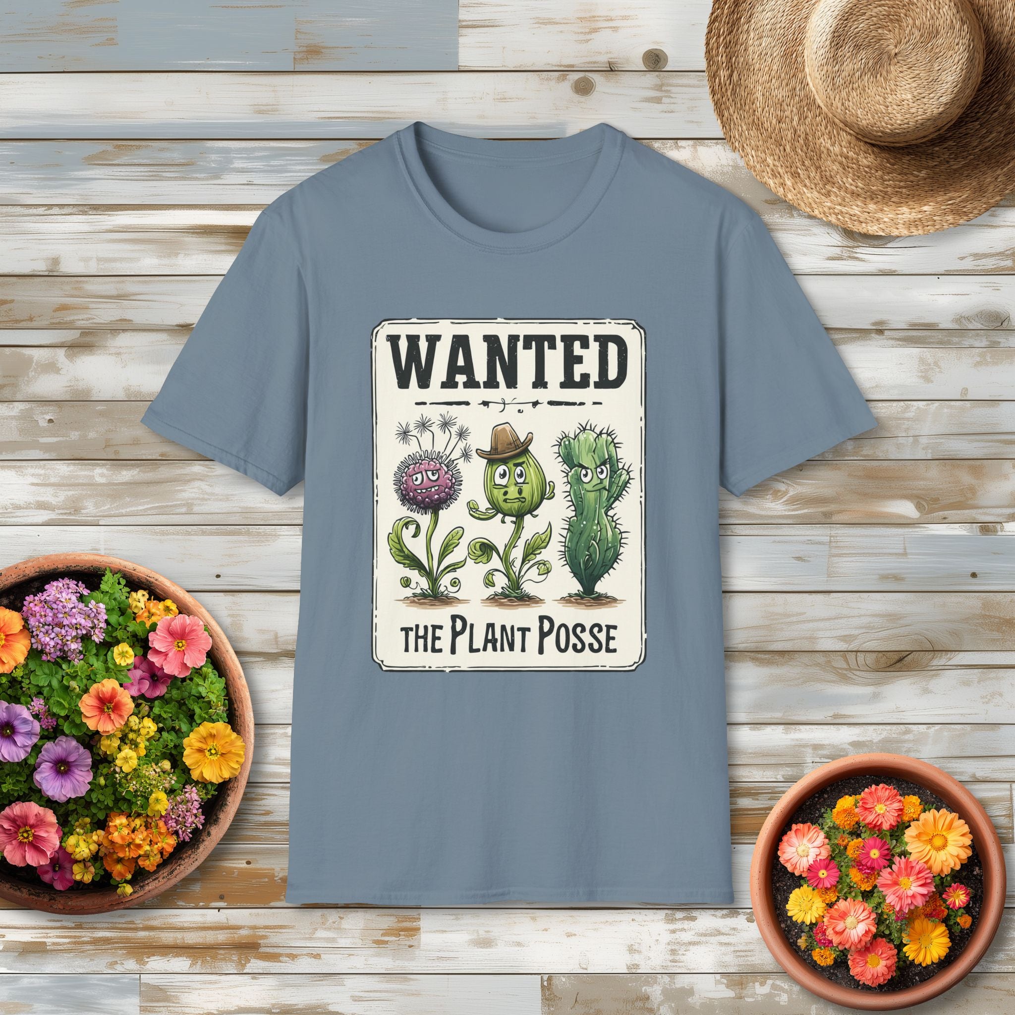 Weedy Plant Posse Wanted Poster T-Shirt