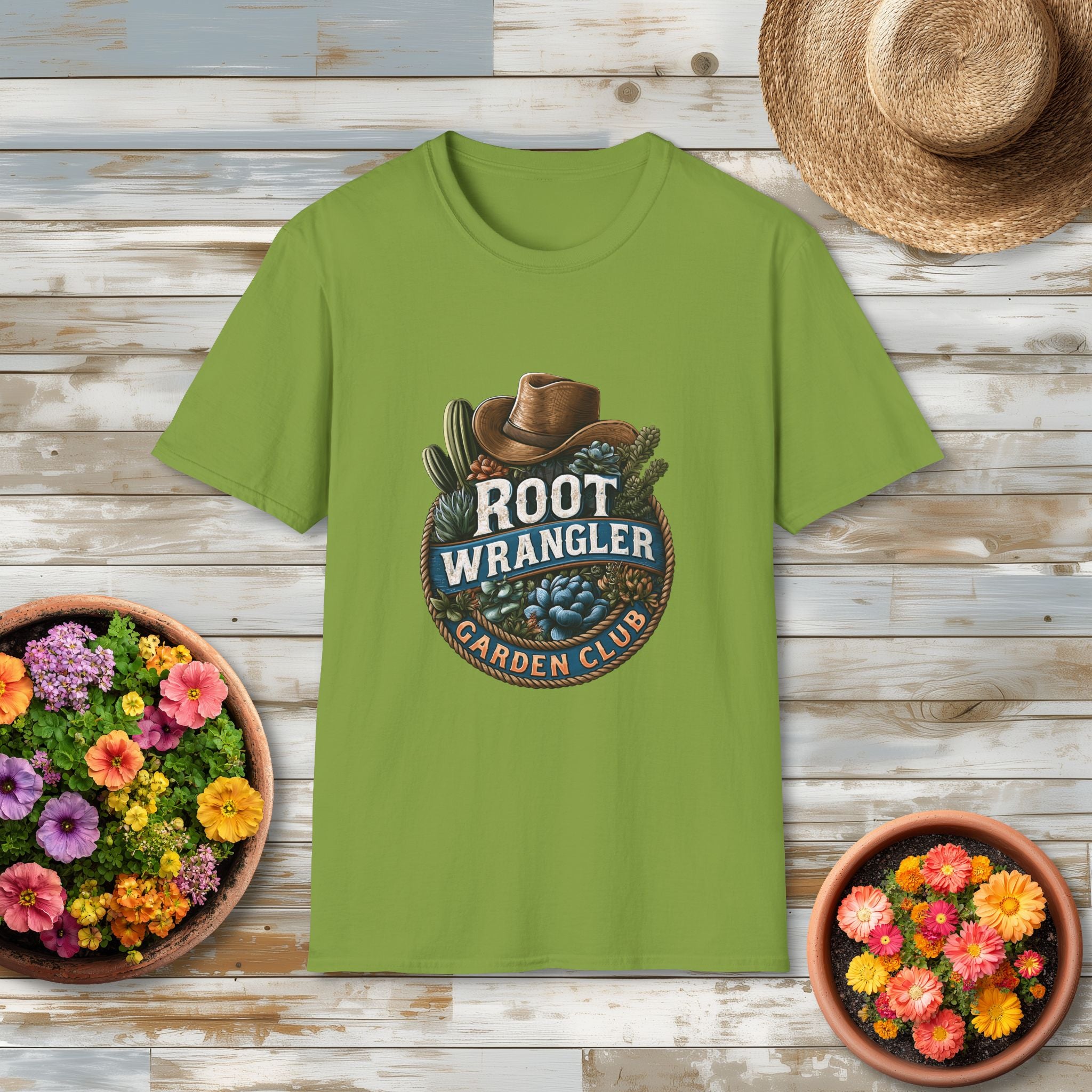 Retro Western Root Wrangler Garden Club T-Shirt