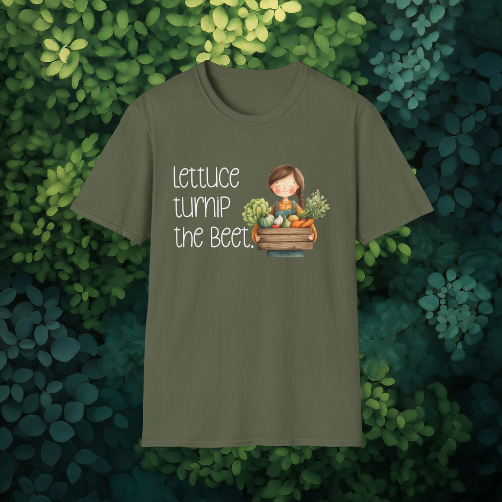 Lettuce Turnip the Beet, Cartoon Gardener T-Shirt