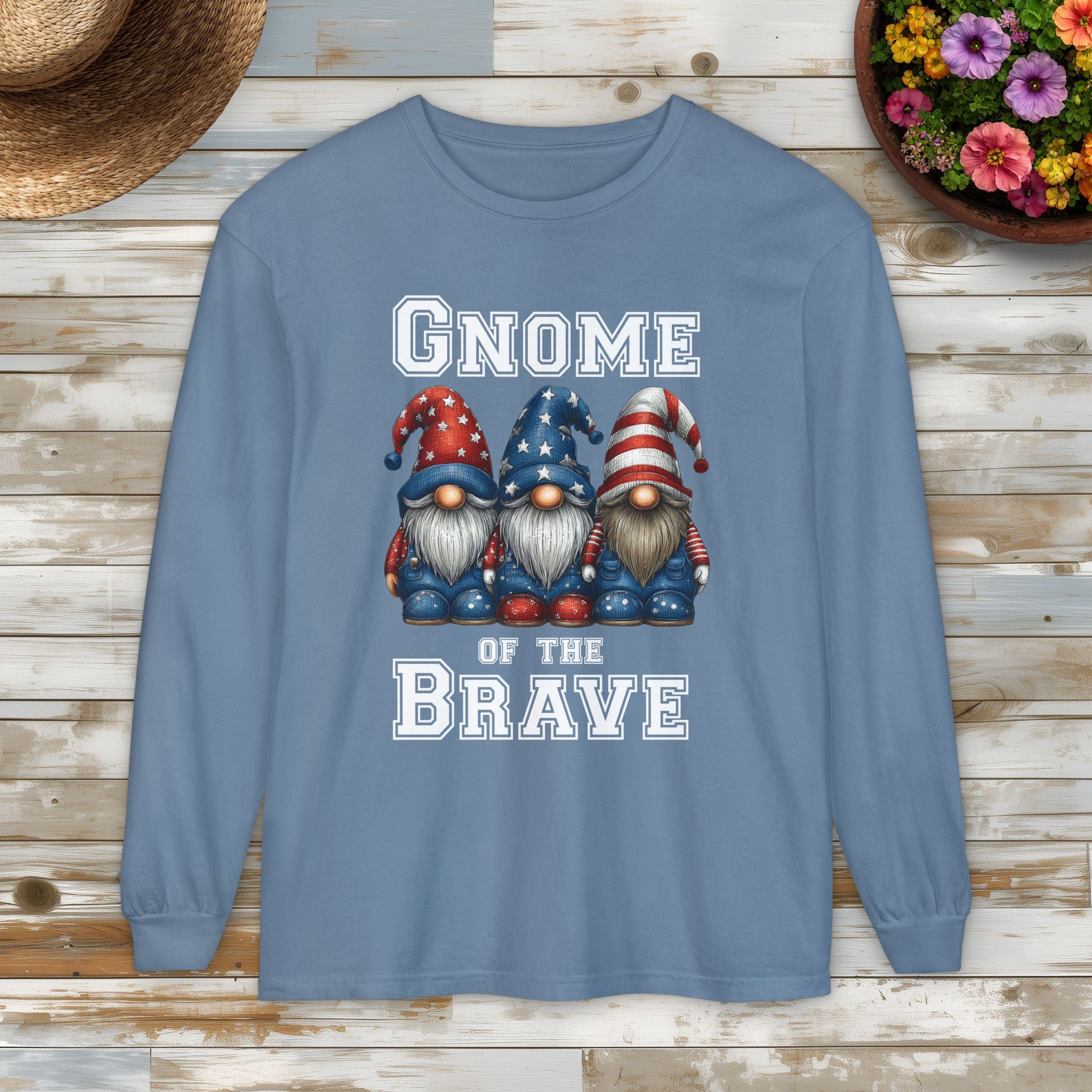 Gnome of the Brave Patriotic Long Sleeve Tee