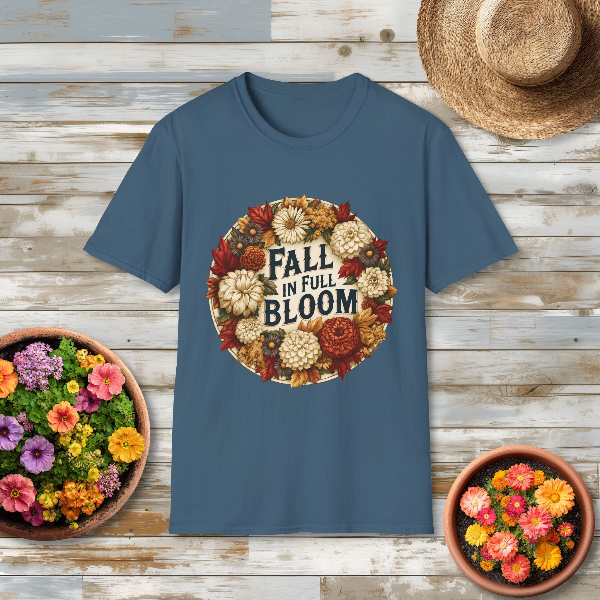 Fall in Full Bloom Floral T-Shirt – Colorful Autumn Garden Tee