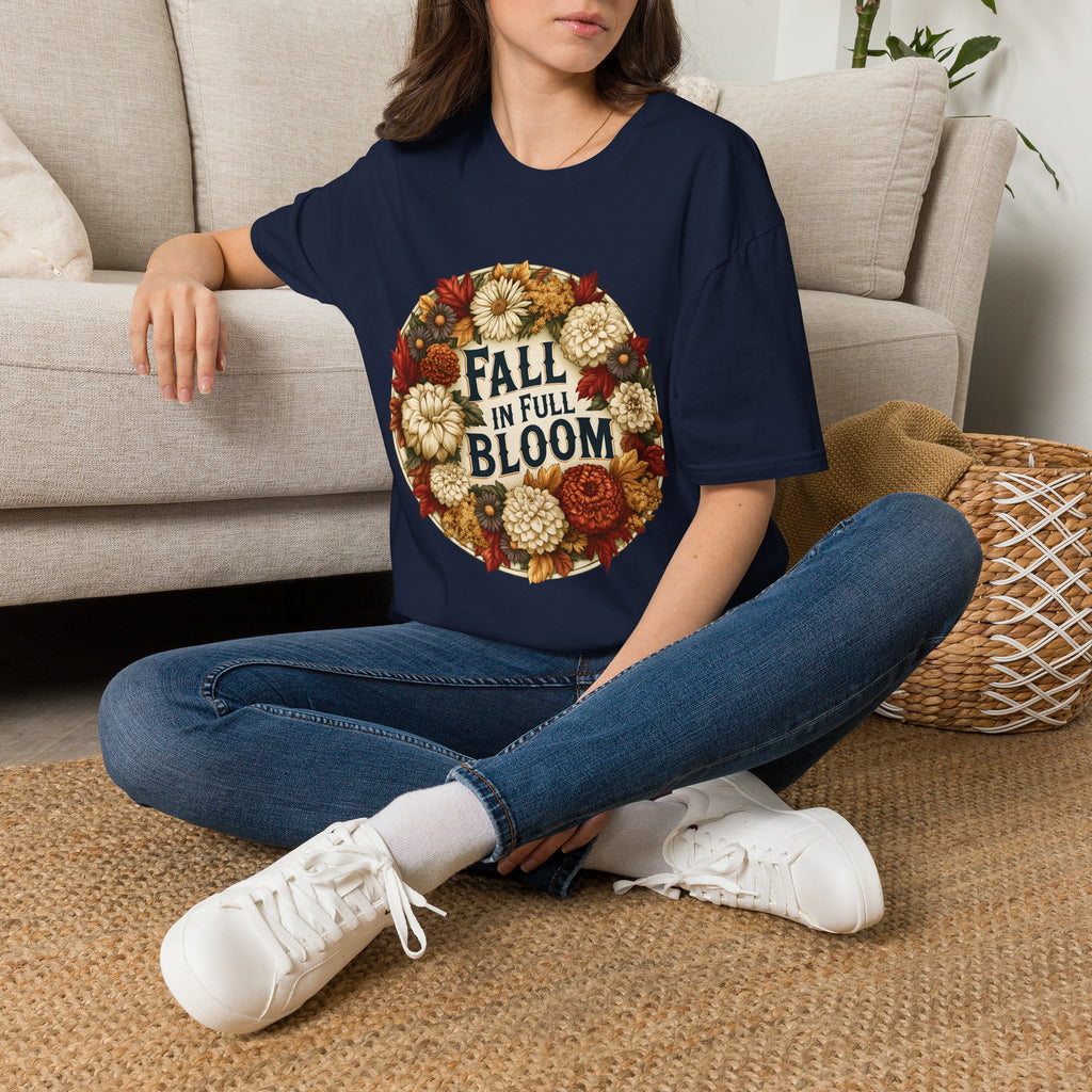 Fall in Full Bloom Floral T-Shirt – Colorful Autumn Garden Tee