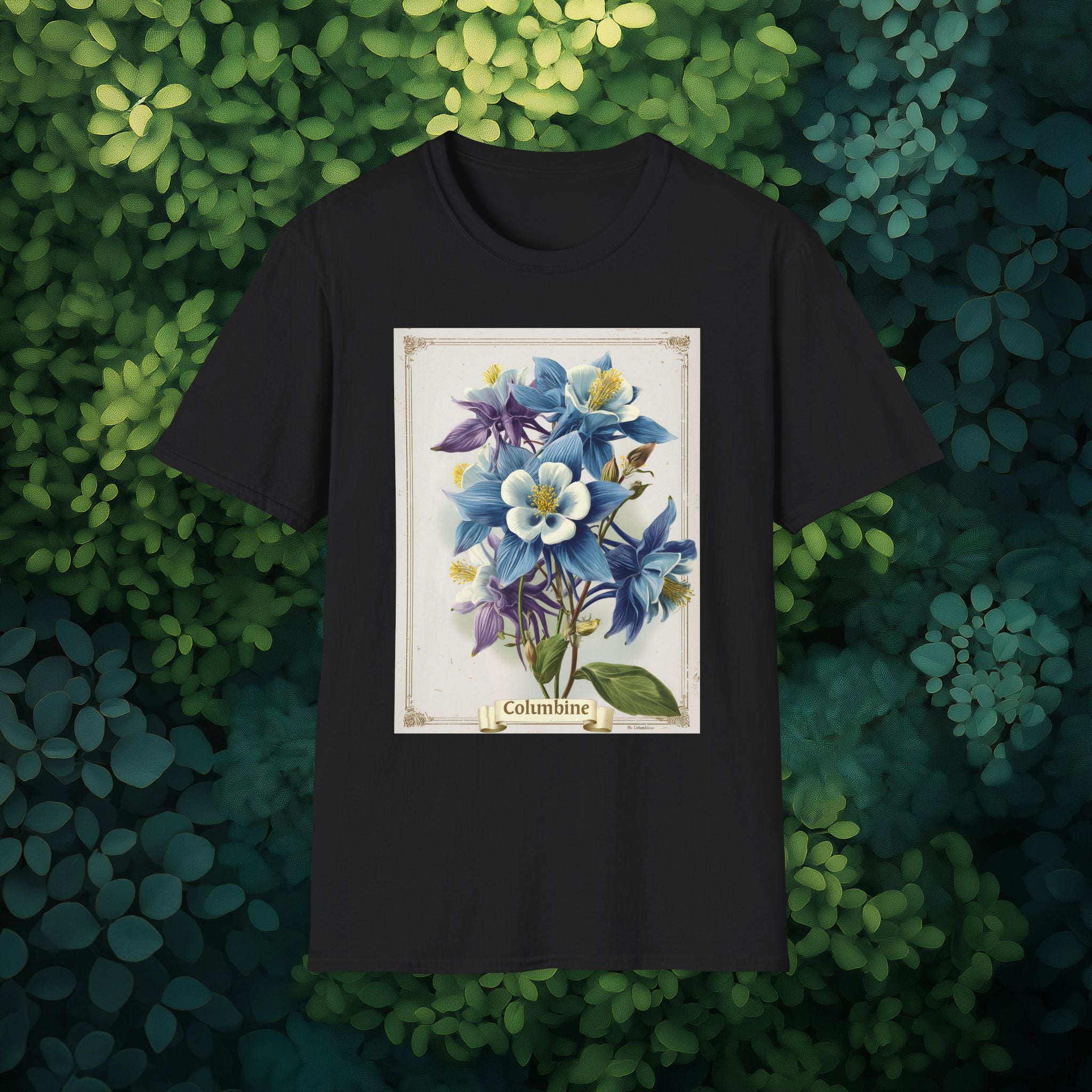 Vintage Columbine Seed Packet Unisex T-Shirt for Gardeners, Nature Lovers, Summer Casual Wear