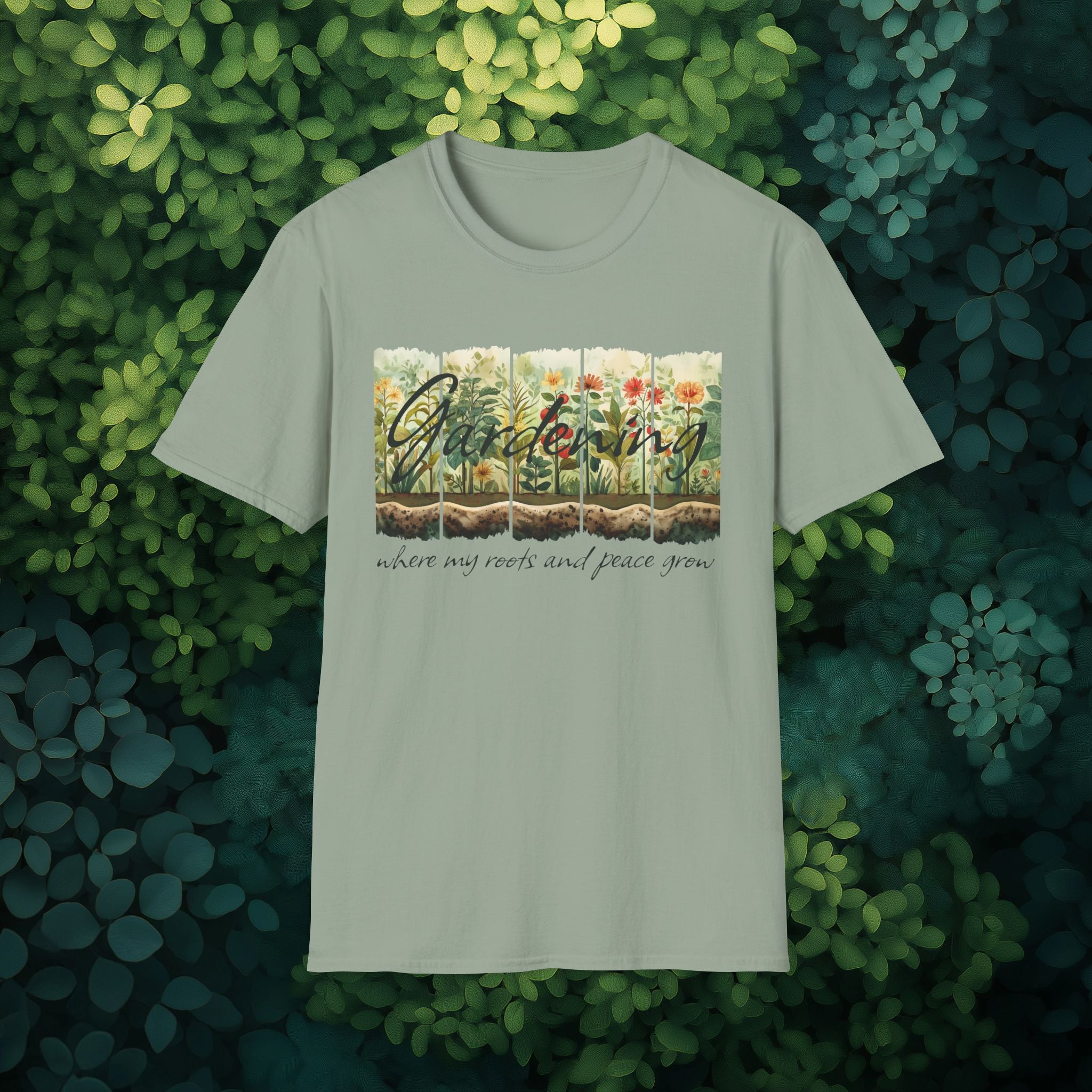 Where My Roots and Peace Grow T-Shirt for Gardeners
