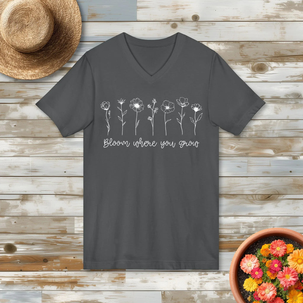Bloom Where You Grow V-Neck Shirt