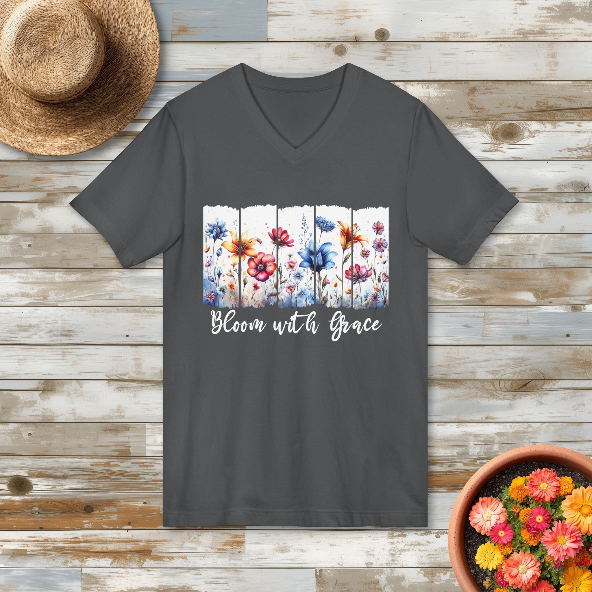 Bloom with Grace V-Neck T-Shirt