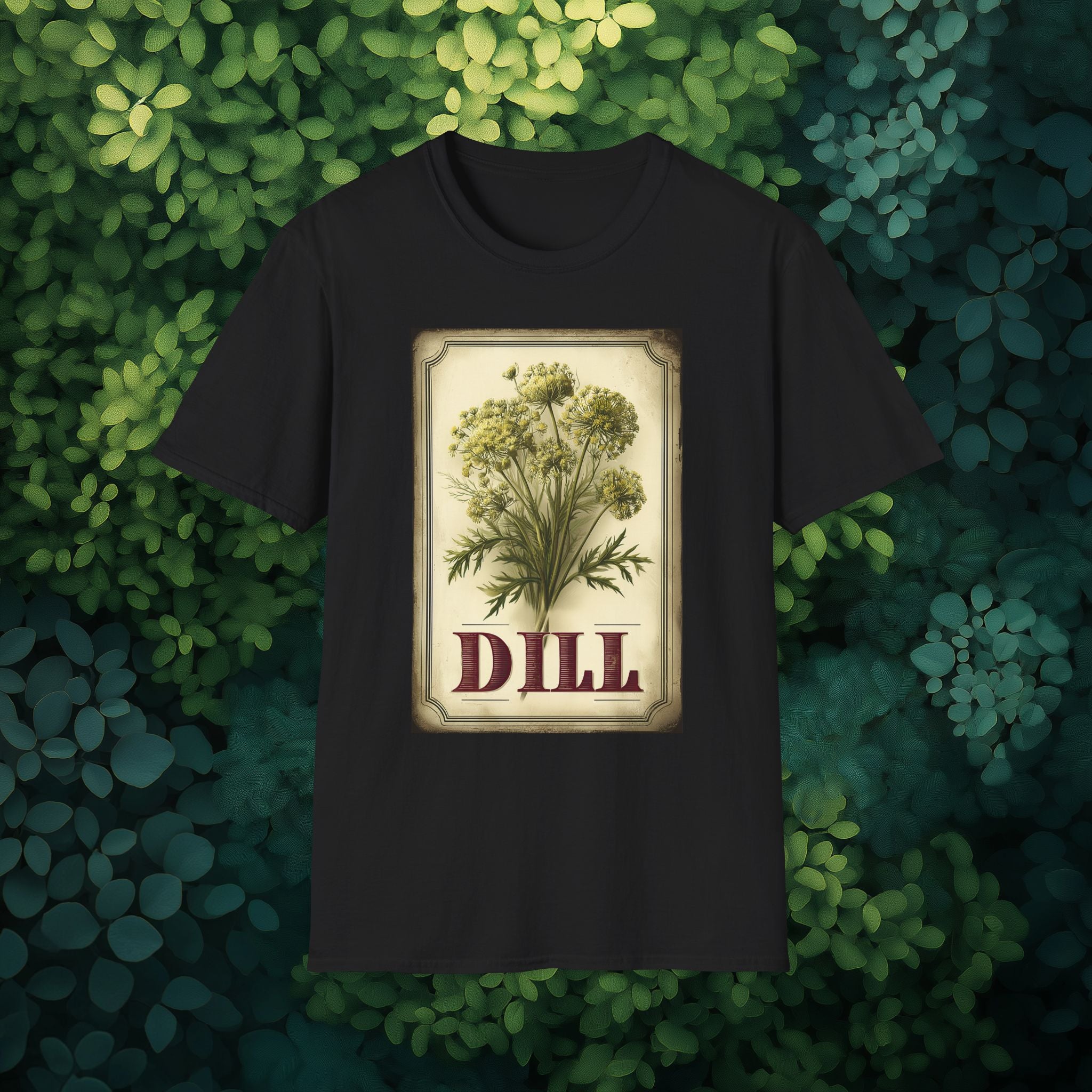 Vintage Dill Herb Seed Packet Unisex T-Shirt for Gardeners, Nature Lovers, Summer Casual Wear