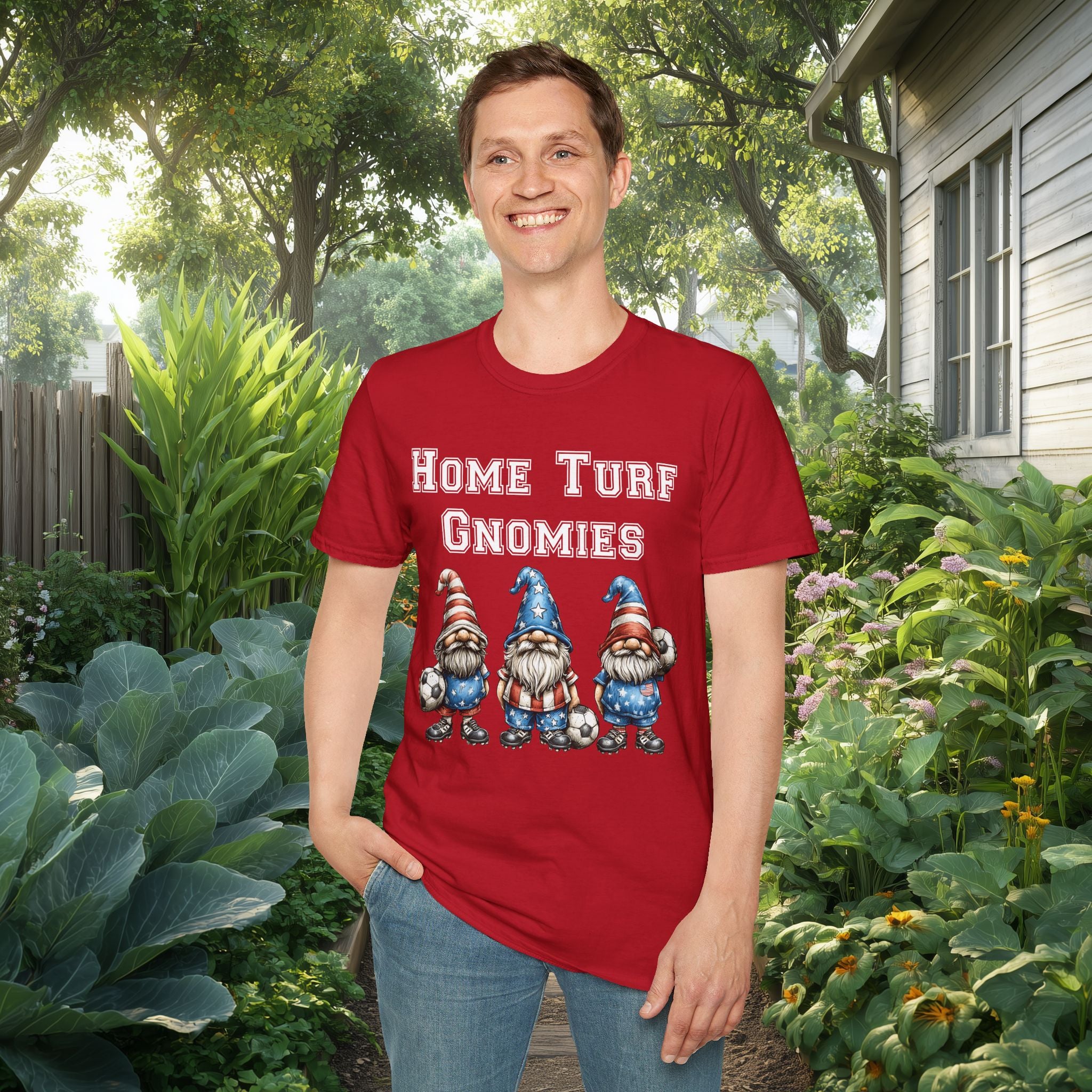 Home Turf Gnomies Patriotic Soccer Gnome T-Shirt