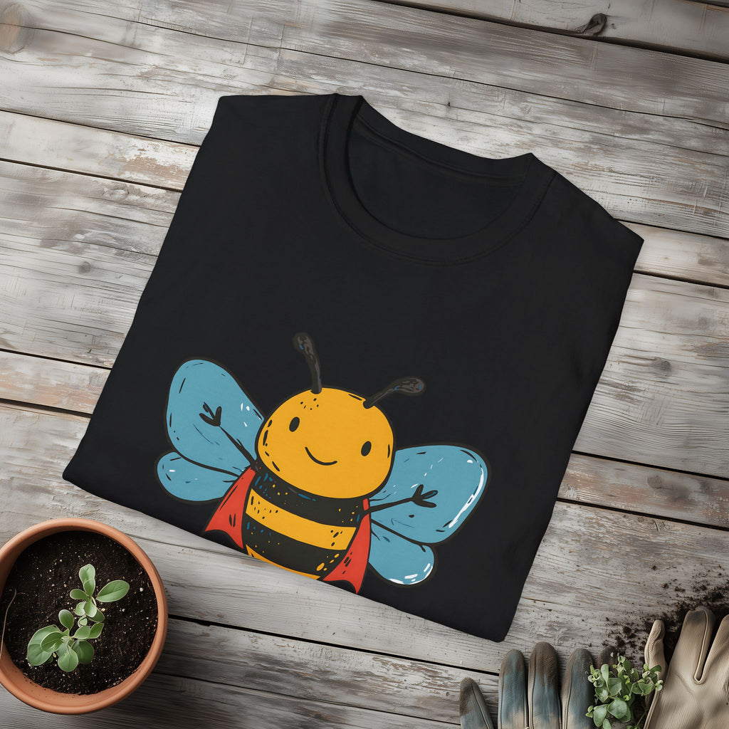 Cartoon Bee Yourself Unisex T-Shirt for Gardeners, Nature Lovers, Yoga Enthusiasts