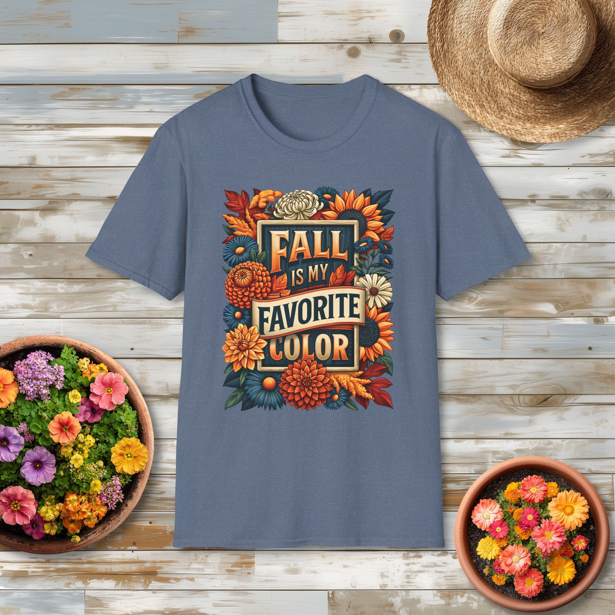Fall Is My Favorite Color T-Shirt – Vintage Autumn Flowers & Foliage Tee