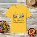 Stay Pawsitive & Keep Growing Cat and Plants T-Shirt