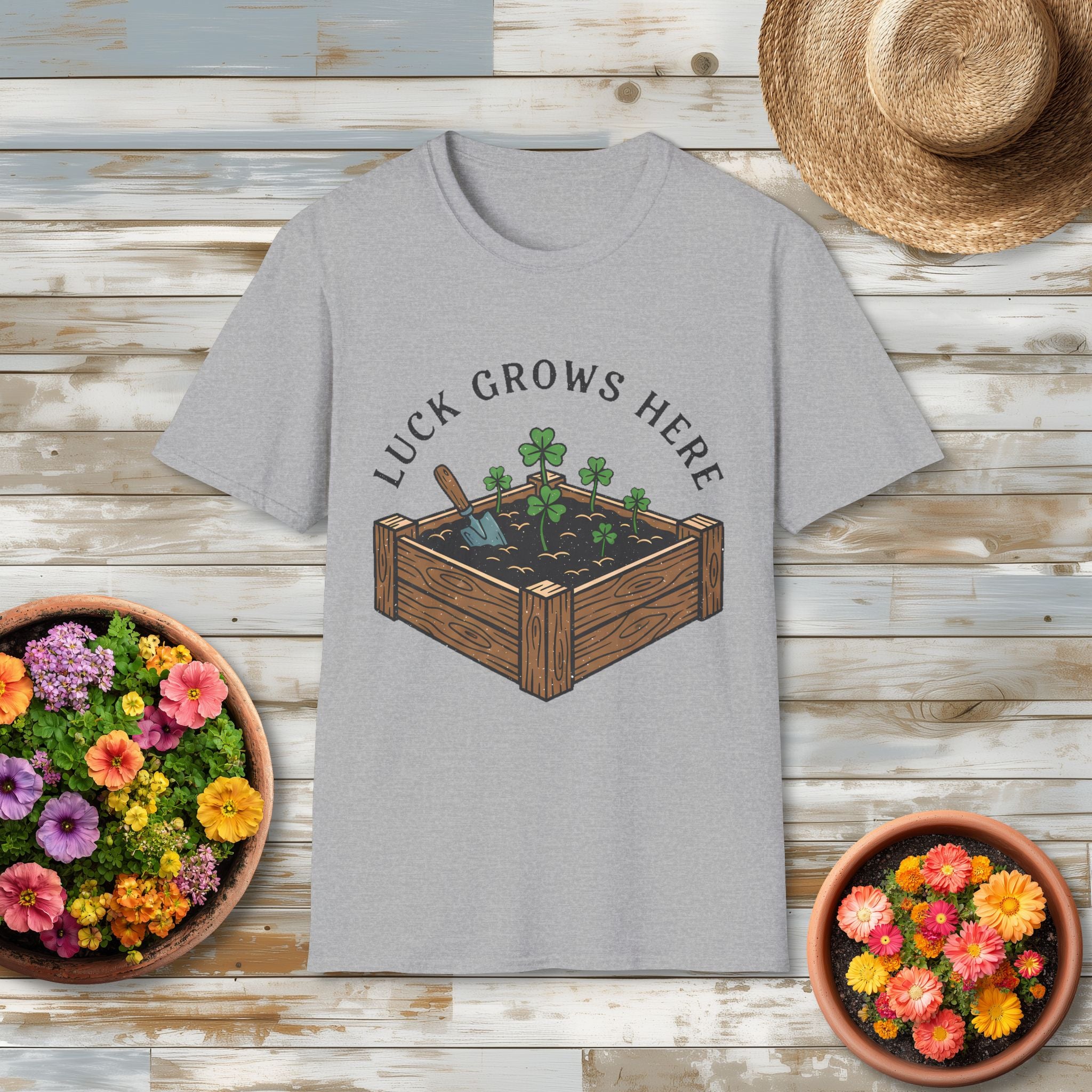 Luck Grows Here Shamrock Garden T-Shirt
