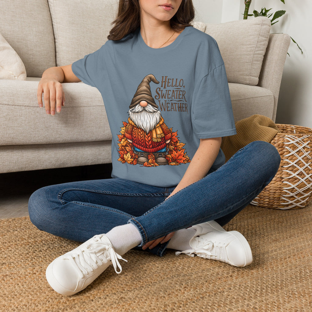 Hello Sweater Weather Garden Gnome T-Shirt