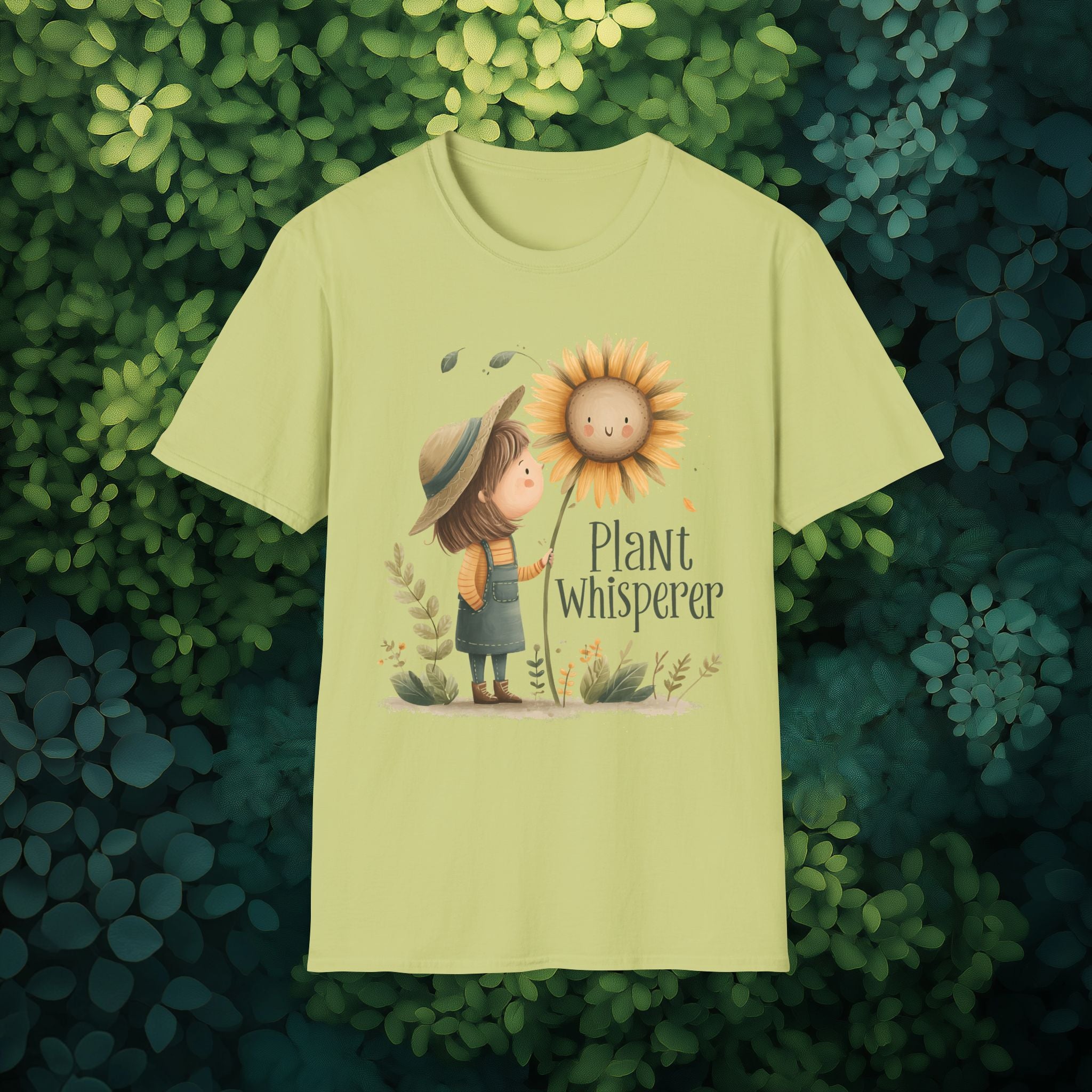Plant Whisperer Girl and Sunflower T-Shirt