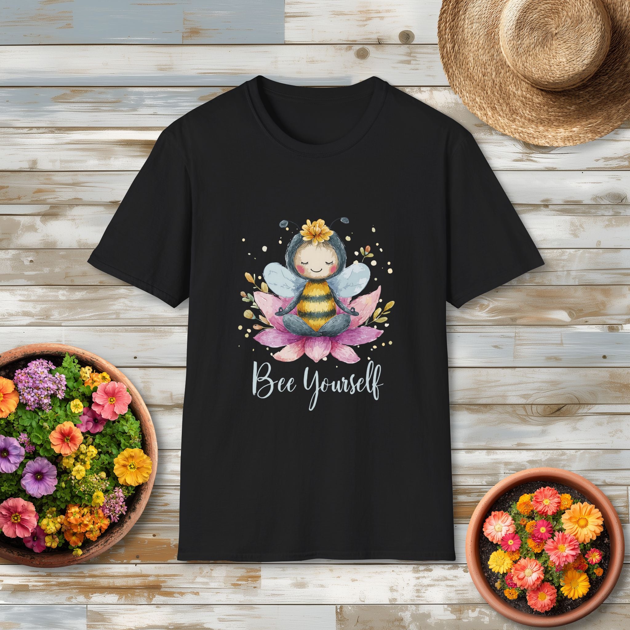 Bee Yourself Meditation Unisex T-Shirt for Yoga Enthusiasts