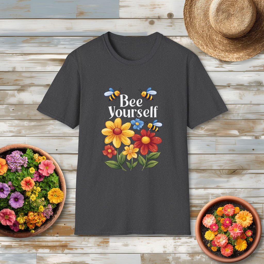 Bee Yourself Cartoon Bees and Flowers T-shirt