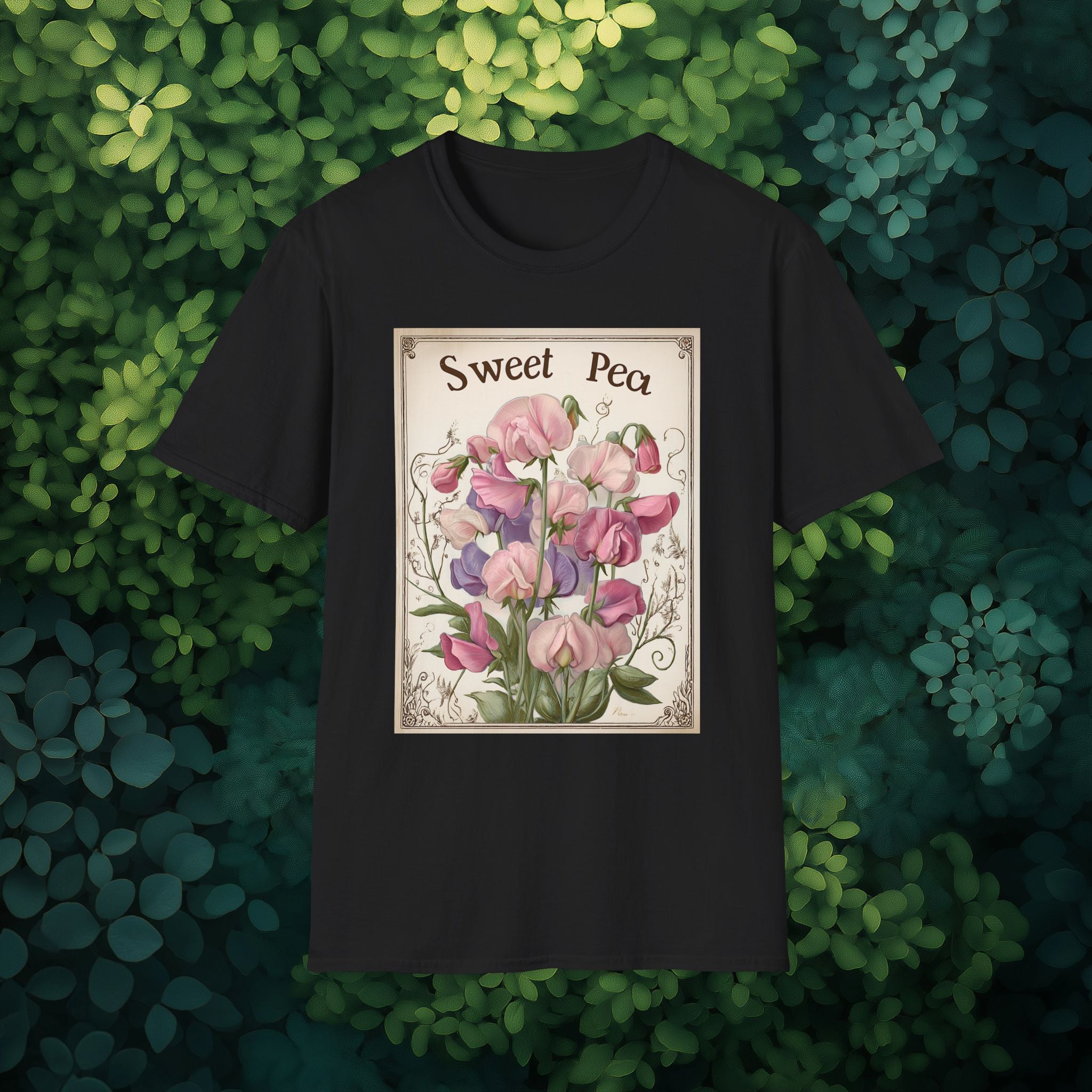Vintage Sweet Peas Seed Packet Unisex T-Shirt for Gardeners