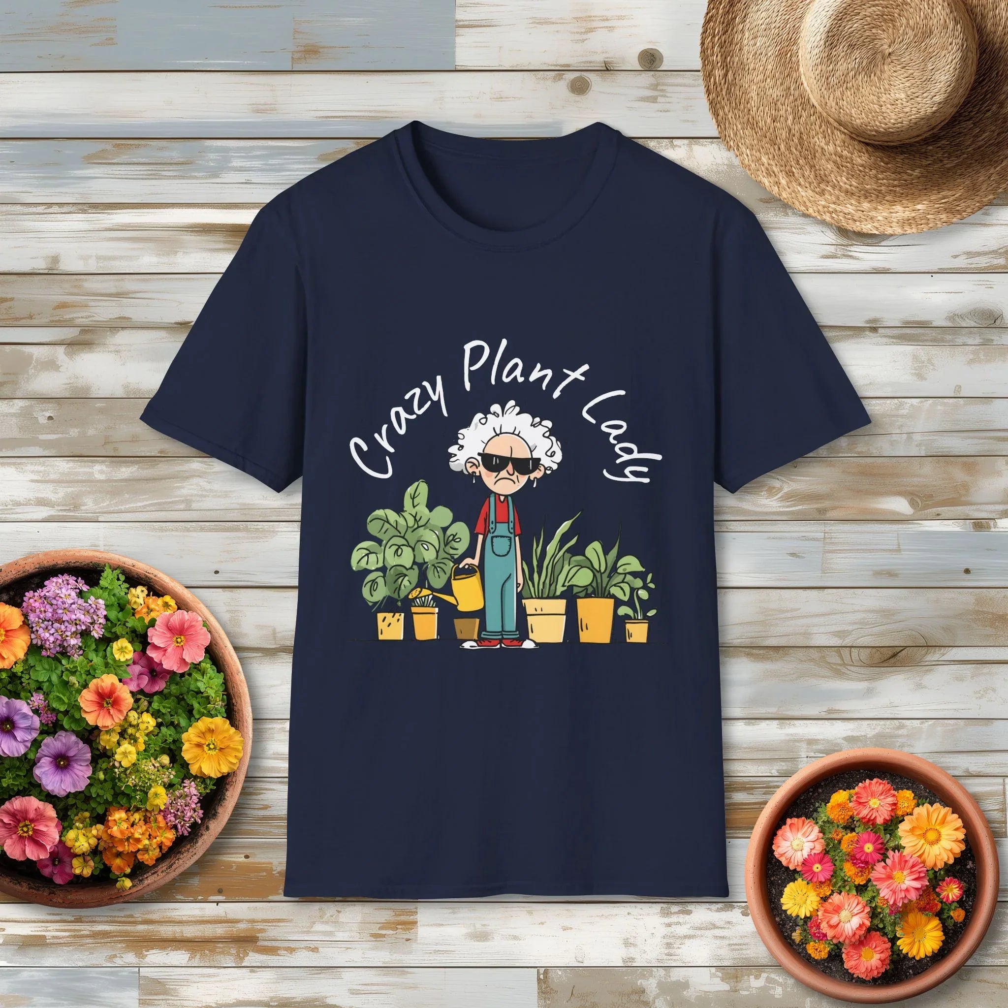 Grumpy Old Crazy Plant Lady Funny Gardening T-Shirt