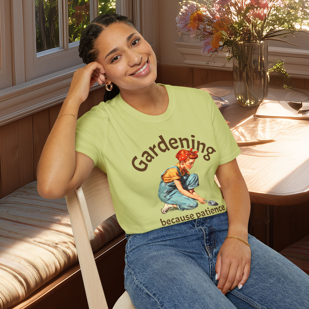 Nostalgic Gardening T-Shirt - Because Patience Grows Here