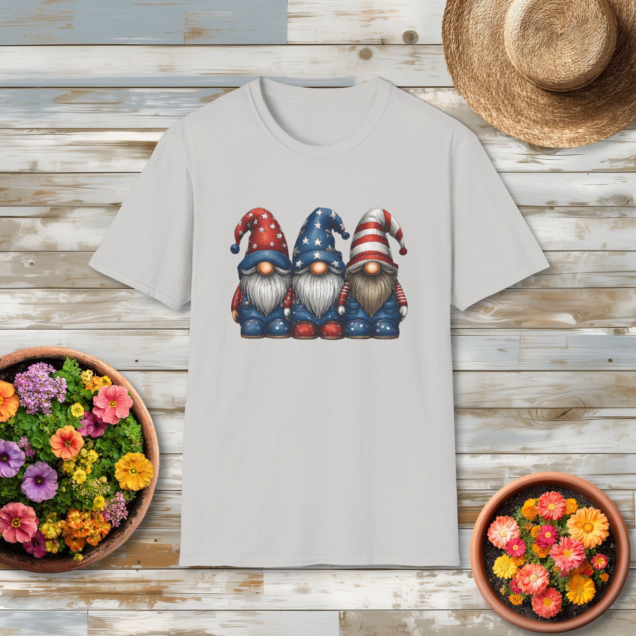Patriotic Garden Gnomes Fourth of July T-Shirt